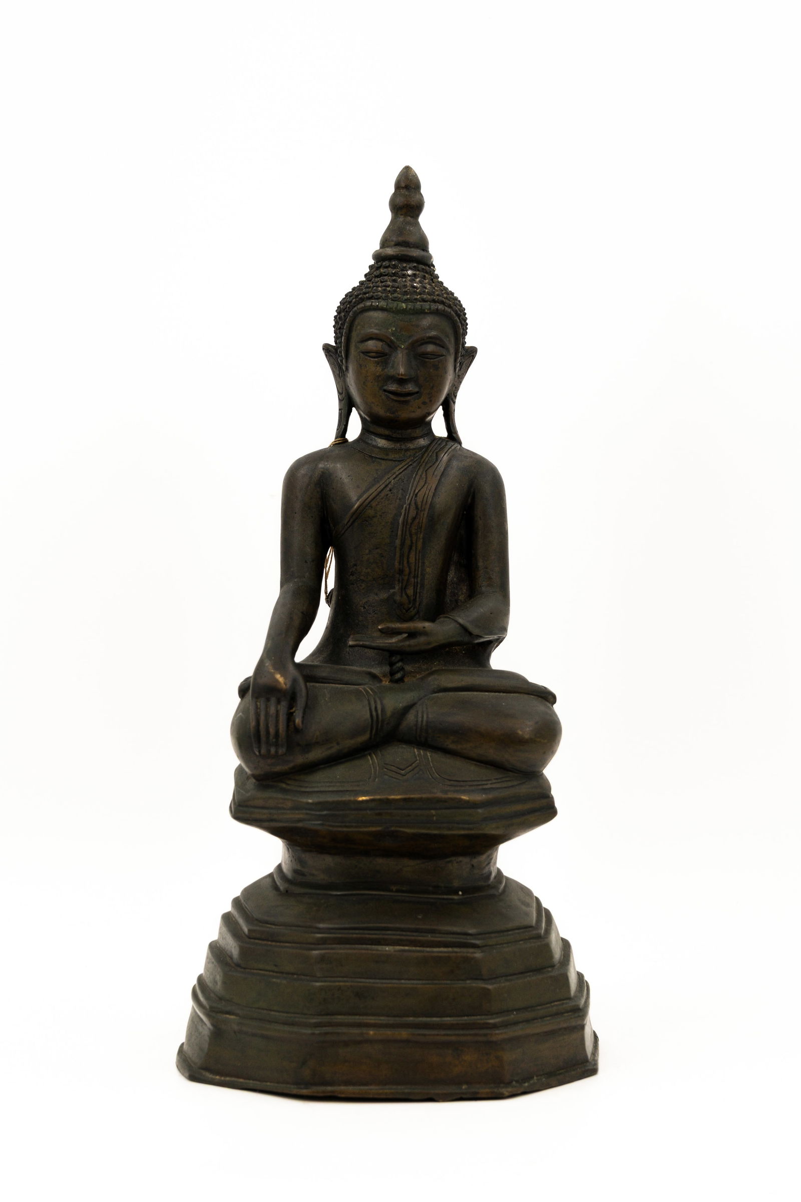 A patinated bronze Thai sculpture of seated Buddha (1 of 11)