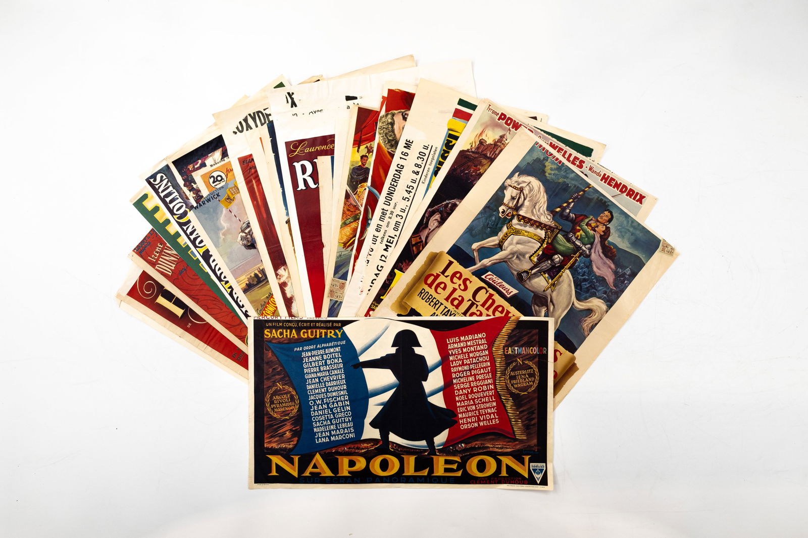 A lot of 22 original Belgian vintage movie theater posters, mostly historical movies (1 of 4)