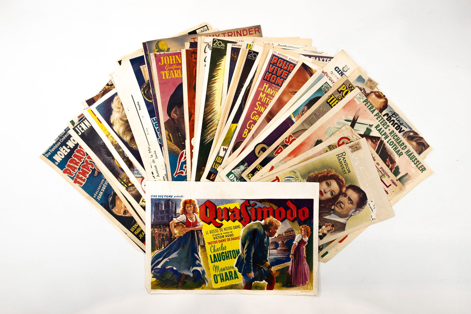 A lot of 50 original Belgian vintage movie theater posters, featuring various themes and styles (1 of 9)