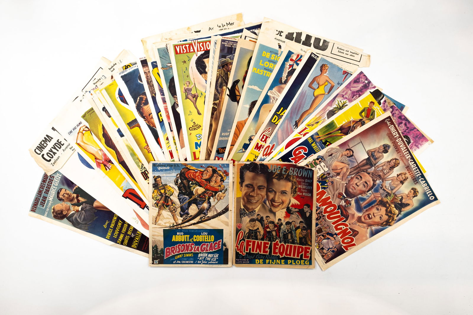 A lot of 42 original Belgian vintage movie theater posters, mostly comedies (1 of 8)