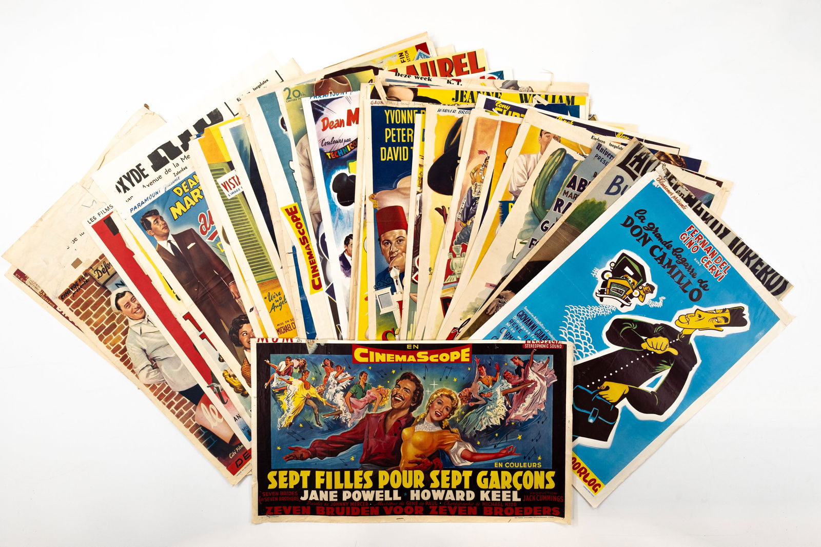 A lot of 43 original Belgian vintage movie theater posters, mostly comedies (1 of 9)