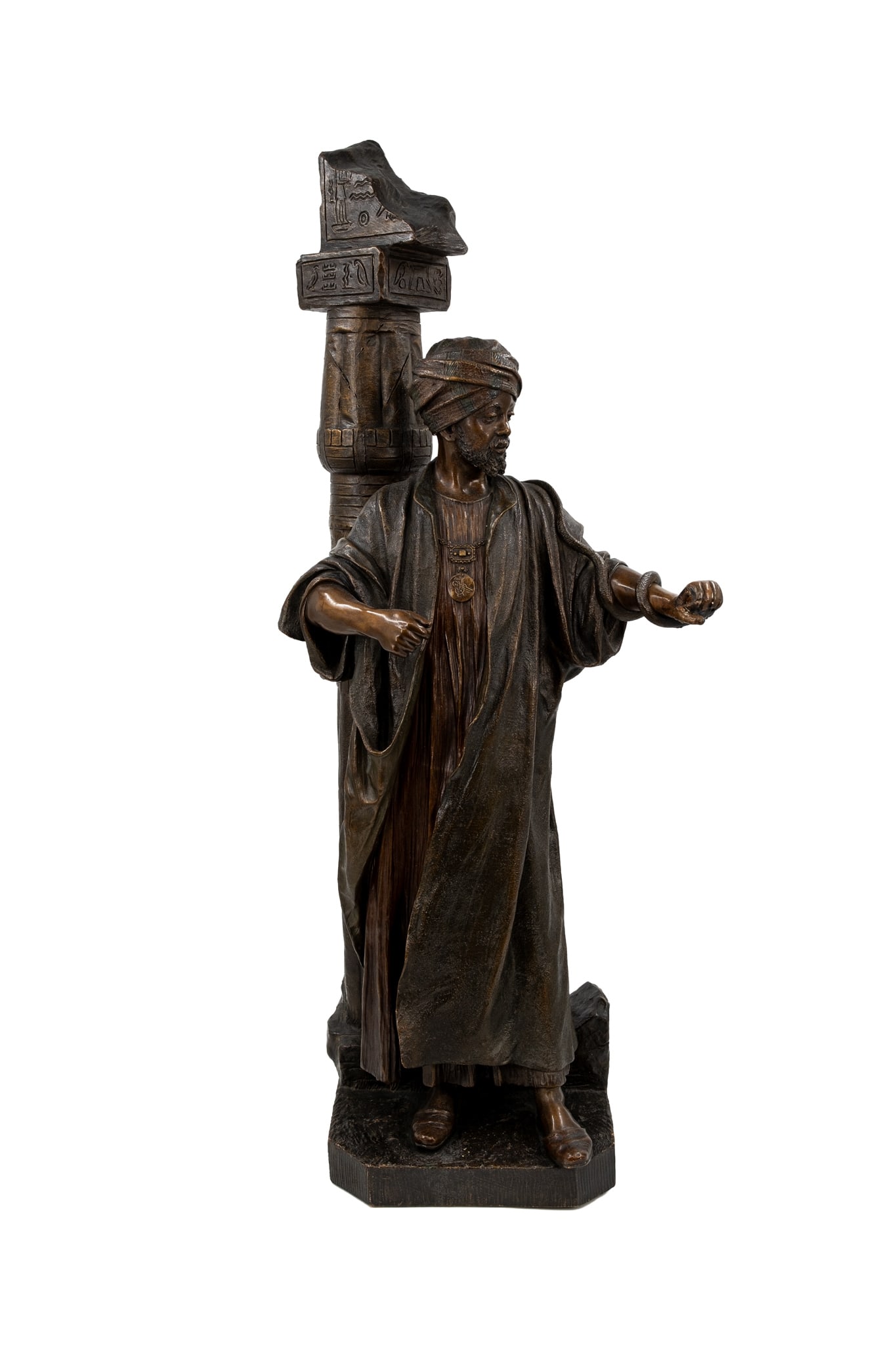 Reps & Trinte, Magdeburg, 1889-1920. A large and antique patinated terra cotta Orientalist figure (1 of 10)