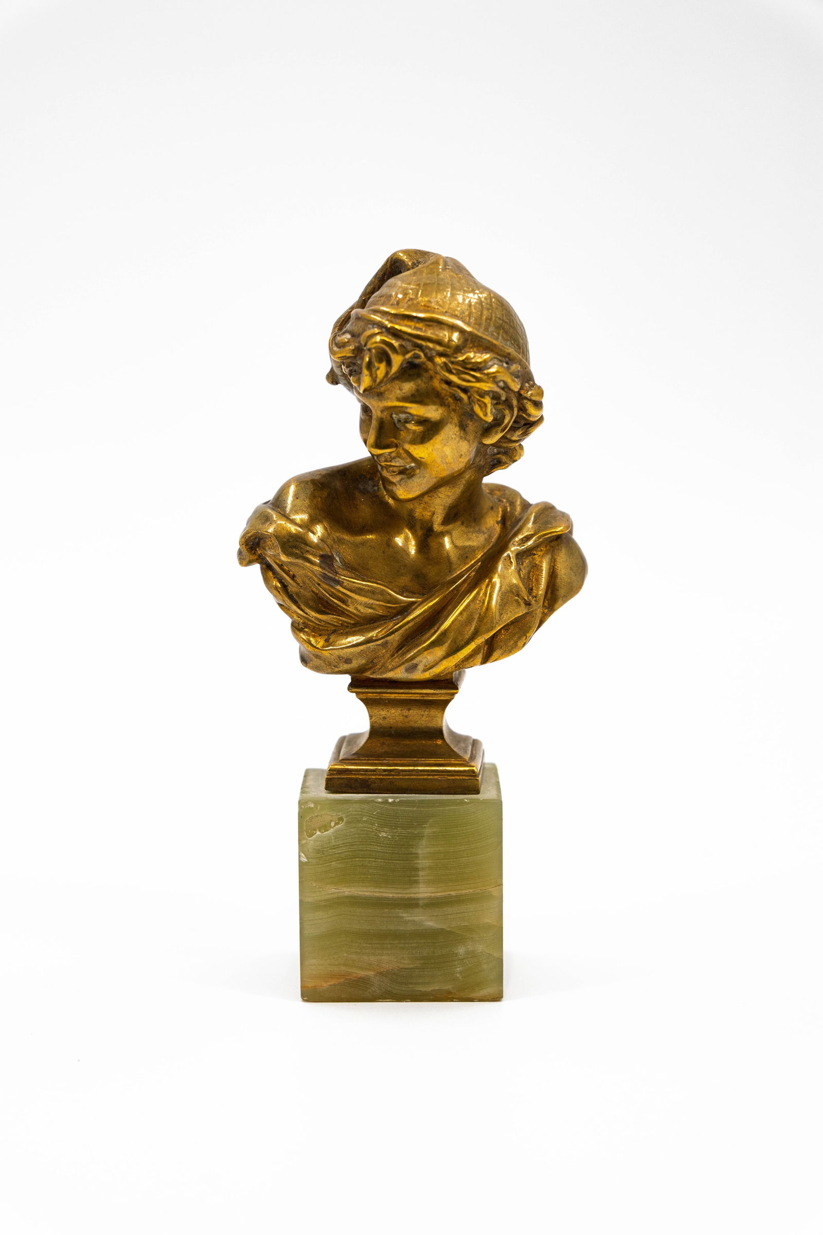 Jean-Baptiste CARPEAUX (1827-1875) "The laughing Neapolitan". An antique miniature bronze bust (1 of 8)
