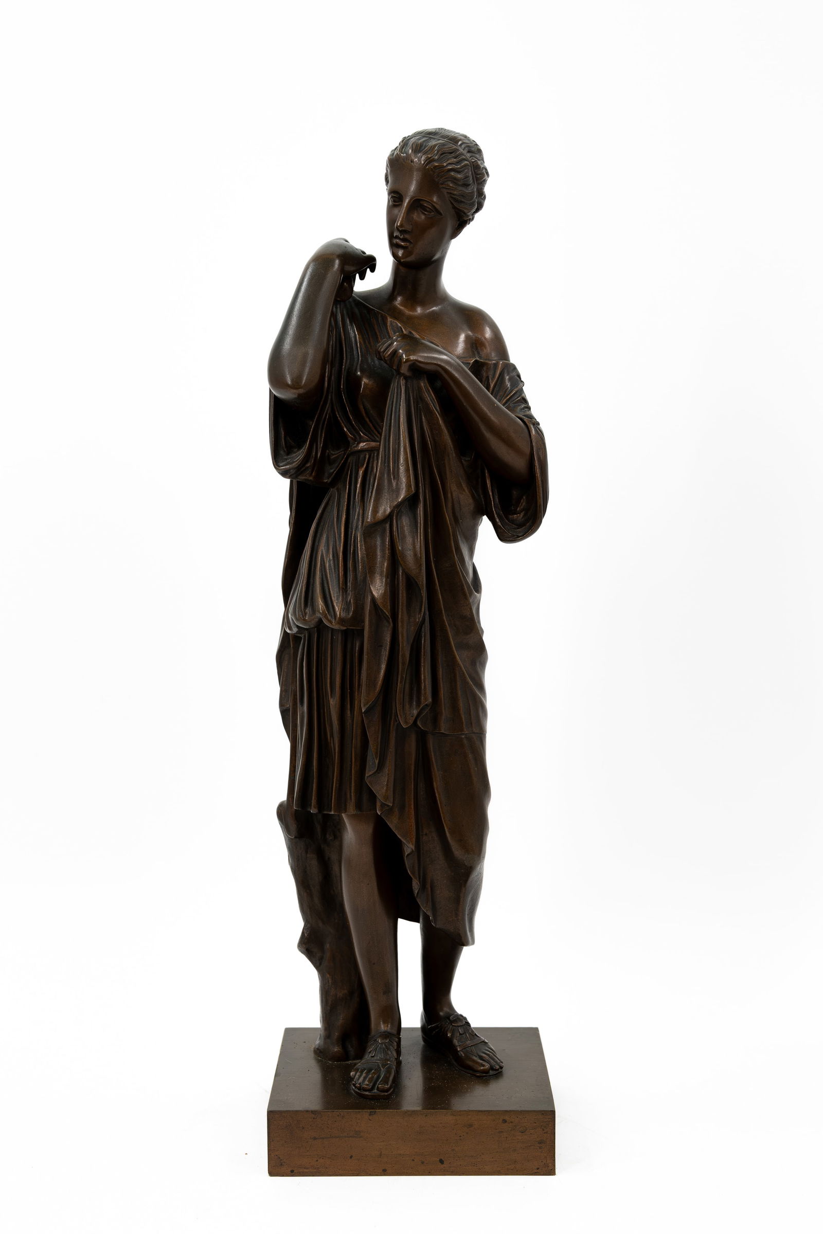 An antique patinated bronze sculpture figure of Diana of Gabii (1 of 10)