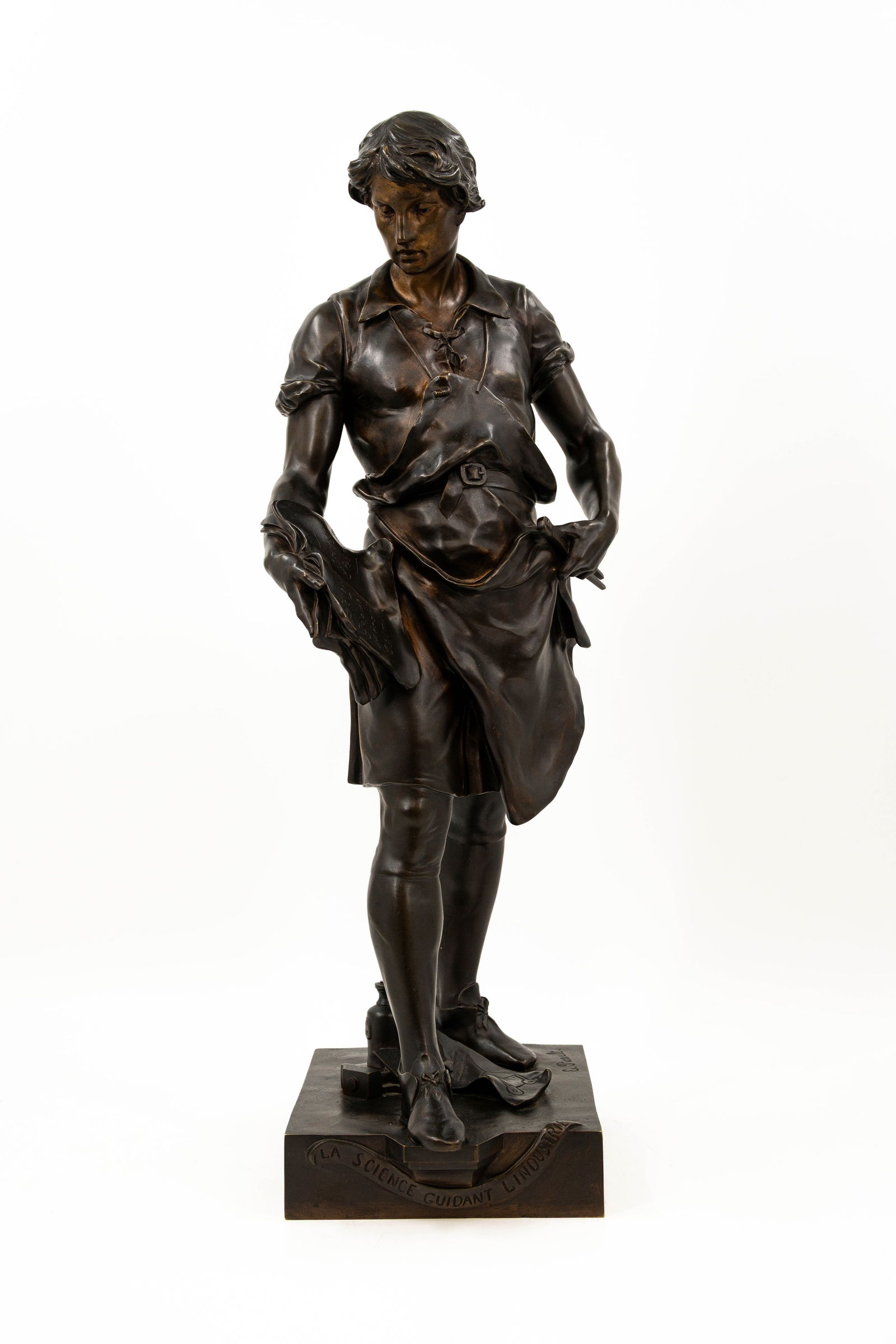 Emile PICAULT (1833-1915) "La science guidant l'industrie" A French antique patinated bronze (1 of 12)