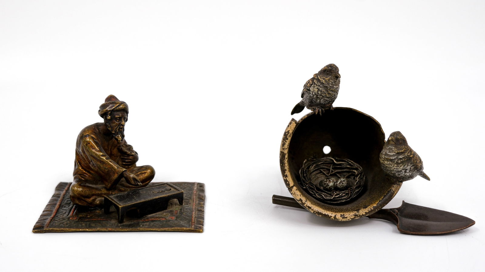 A composed lot of two Austrian cold painted bronze figurine groups (1 of 7)