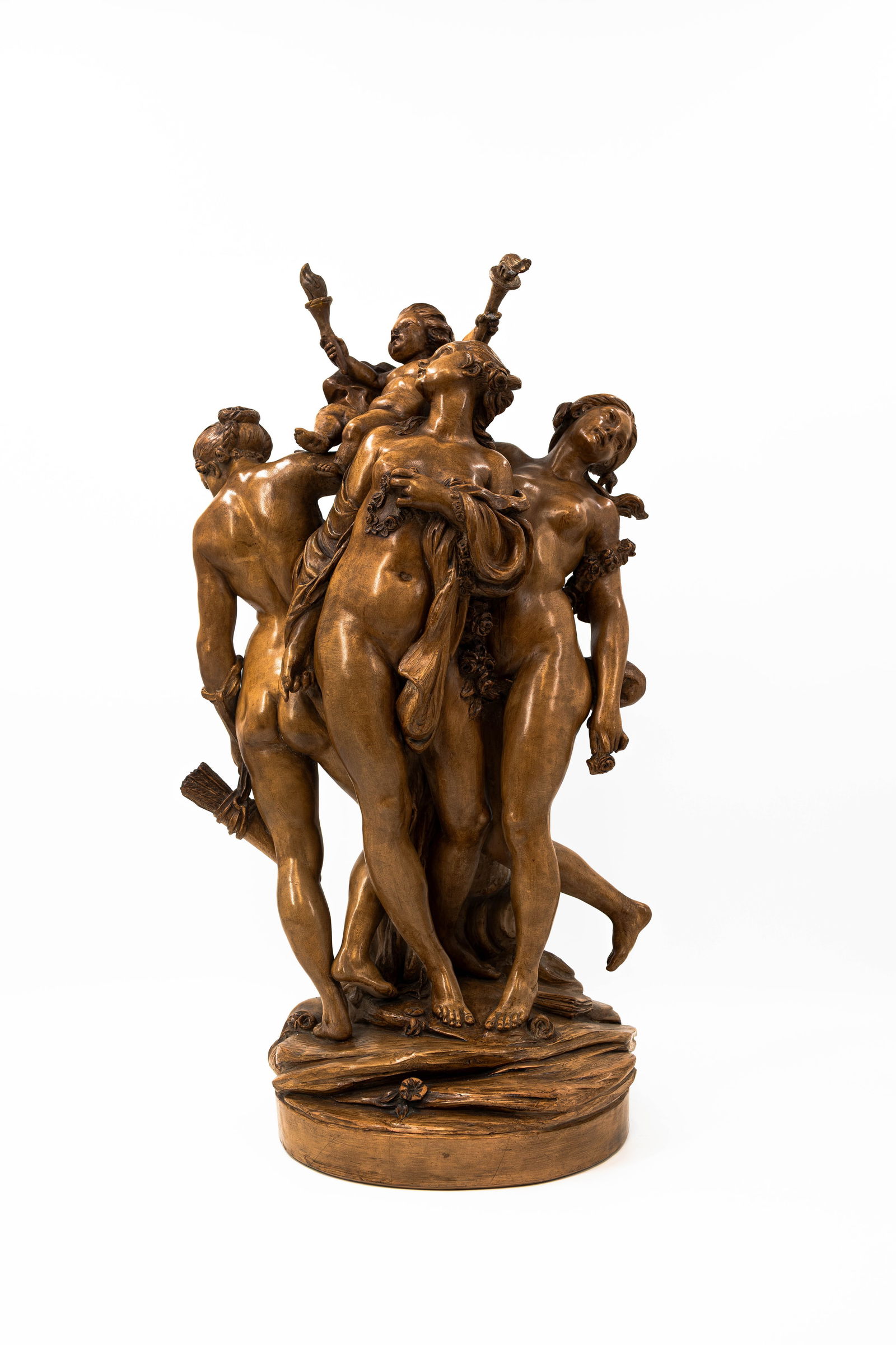 Alfred BOUCHER (1850-1934) After. A patinated terracotta sculptural group depicting the Three Graces (1 of 15)
