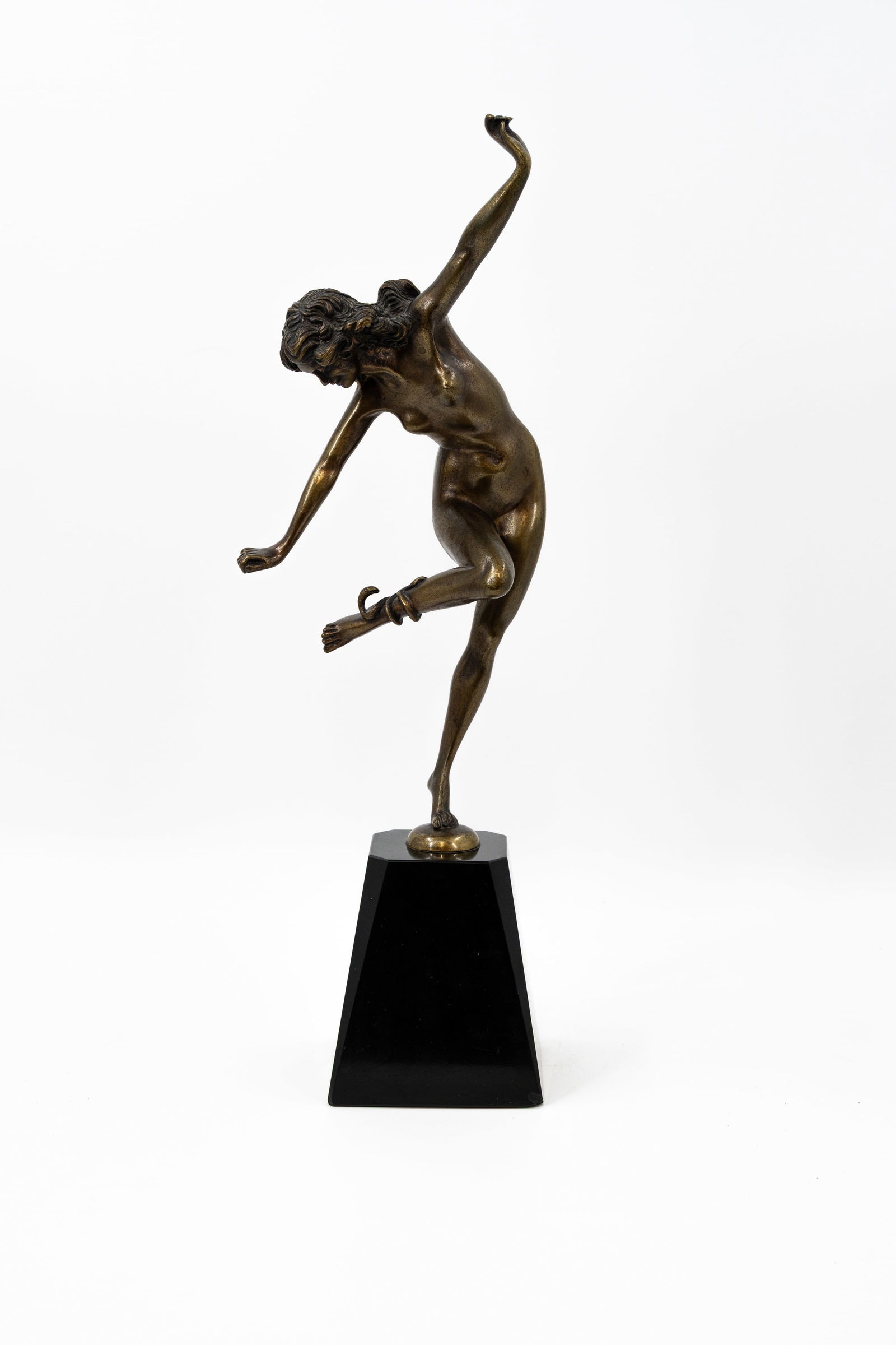Claire COLINET (1880-1950) Attributed to. "Snake dancer". An art deco bronze figural sculpture (1 of 11)