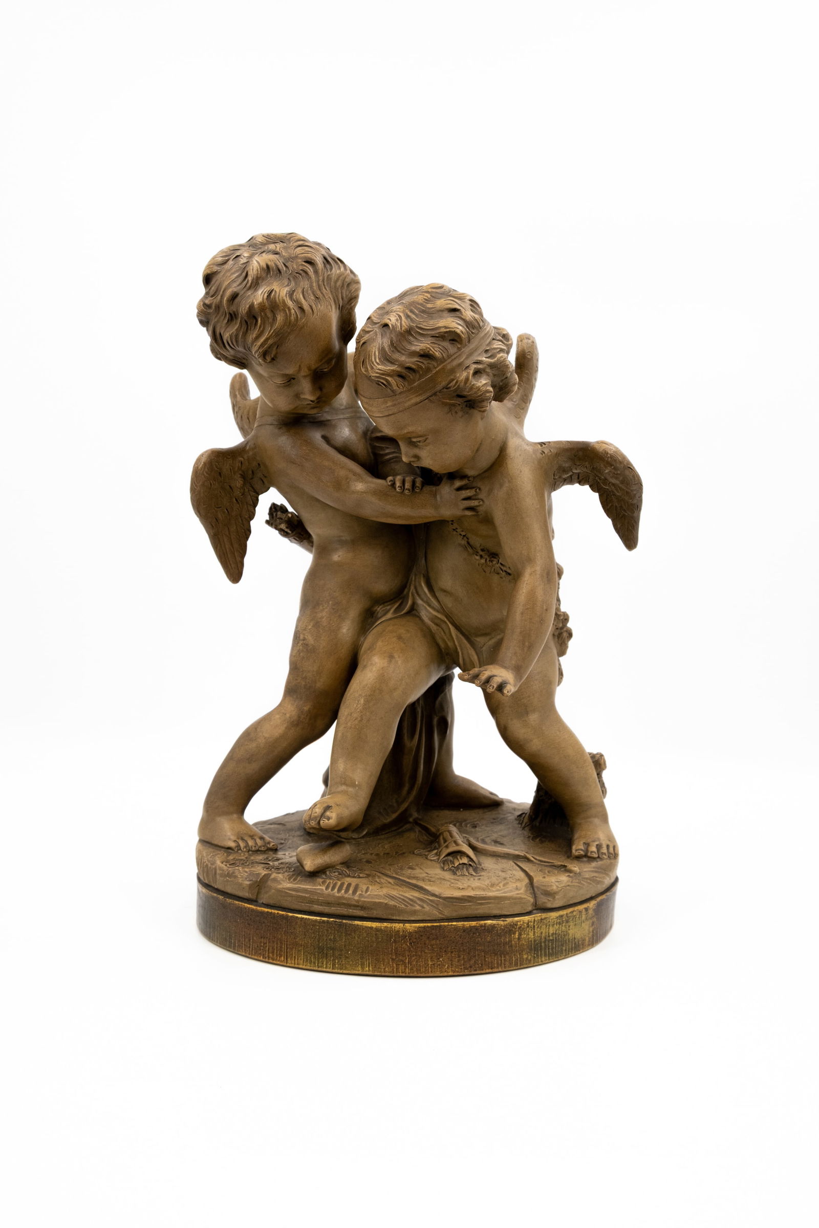 After Etienne Maurice FALCONET (1716-1791) A patinated figural terra cotta group (1 of 9)