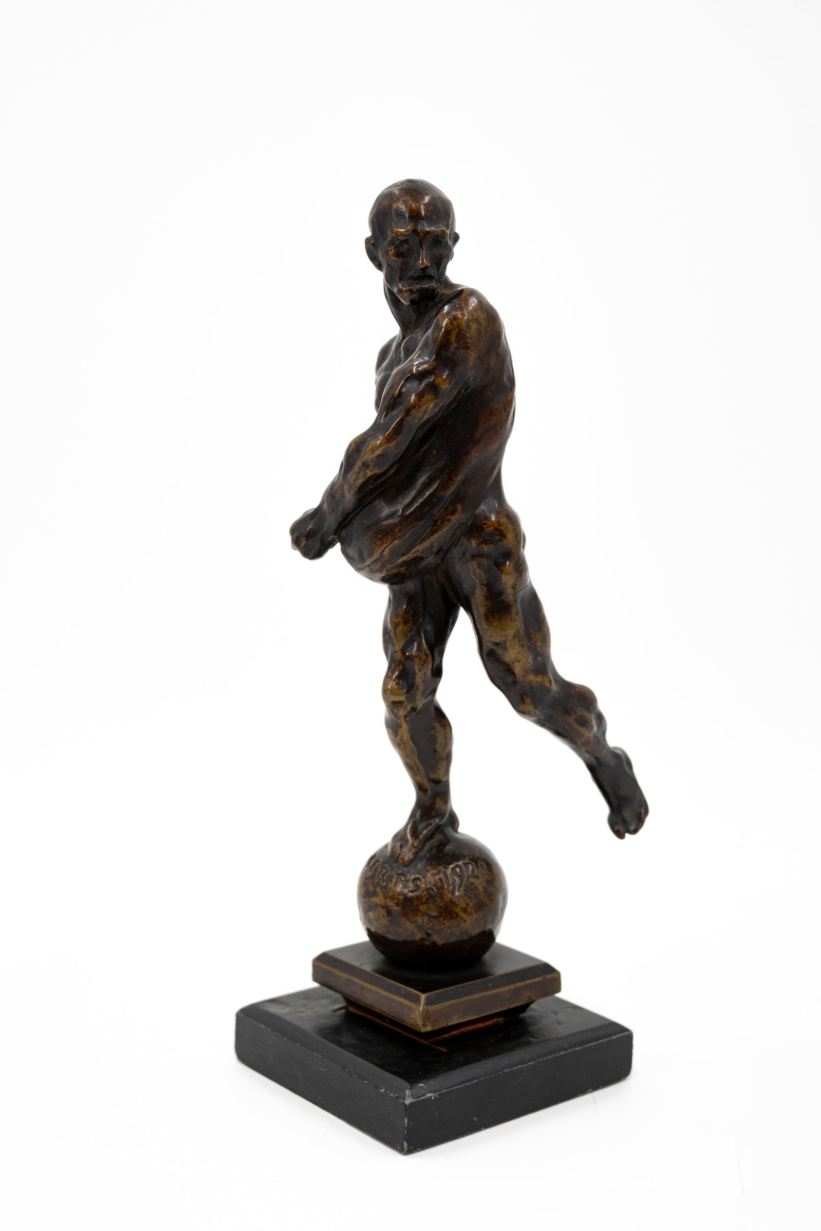 Jules BERNAERTS (1882-1957) " The Sower", 1920. An antique patinated bronze sculpture (1 of 12)