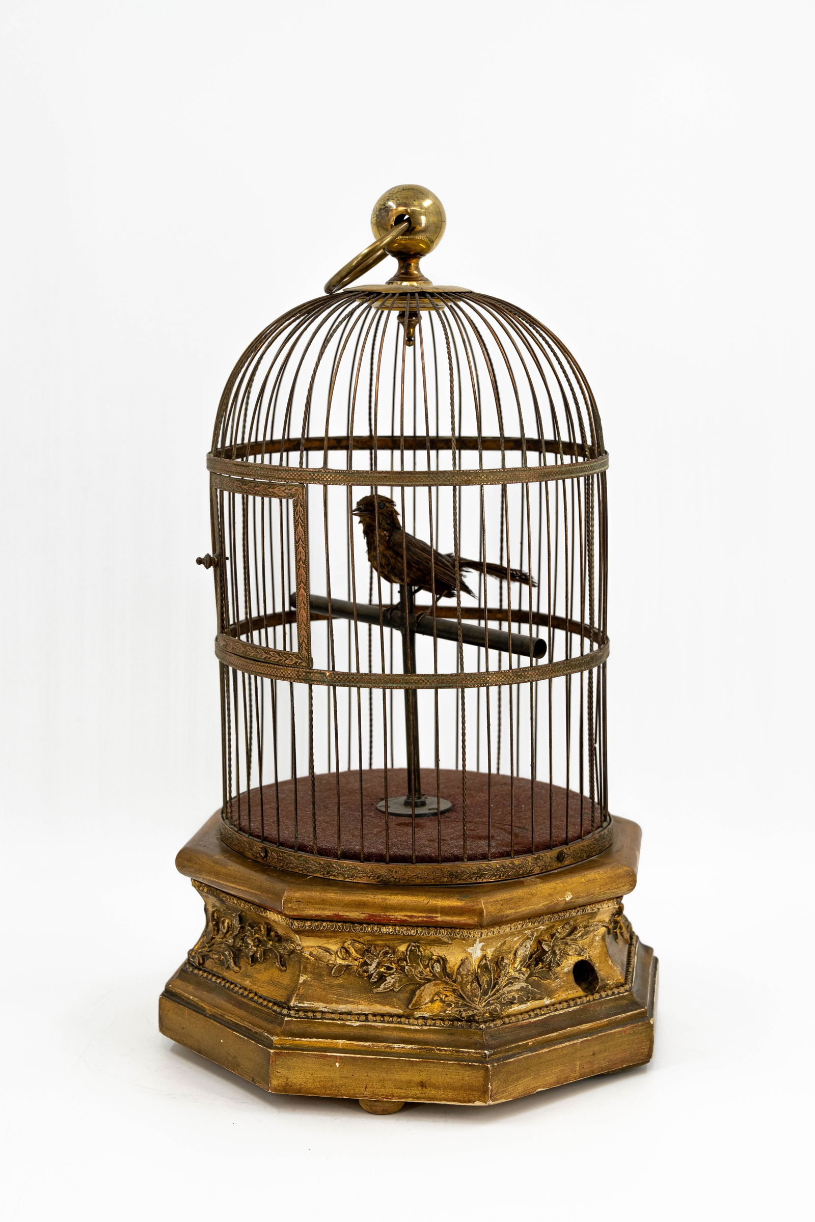 A singing bird in a large decorated bird cage musical automaton (1 of 12)