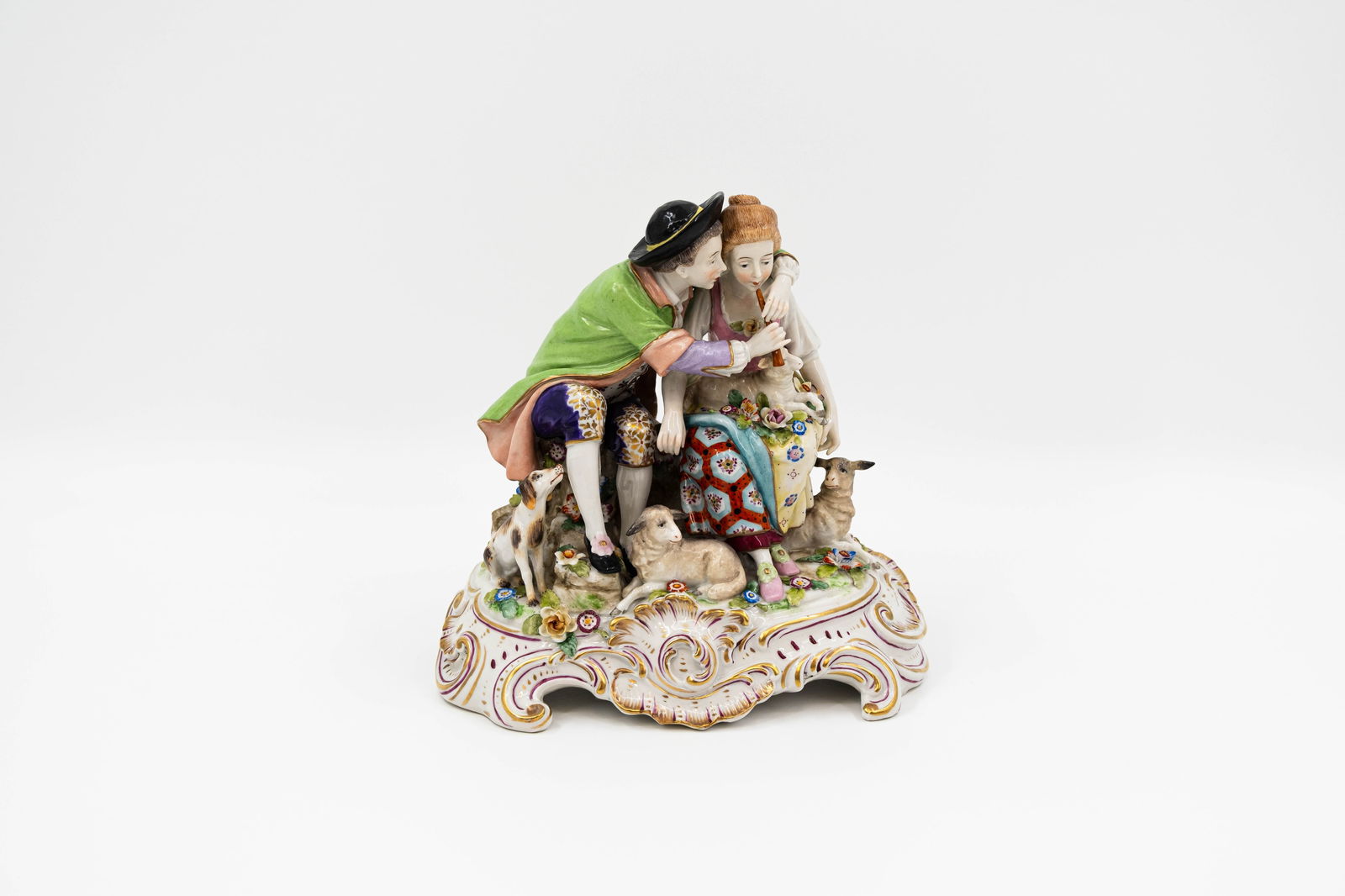 A charming German Sitzendorf decorated figural porcelain group (1 of 8)