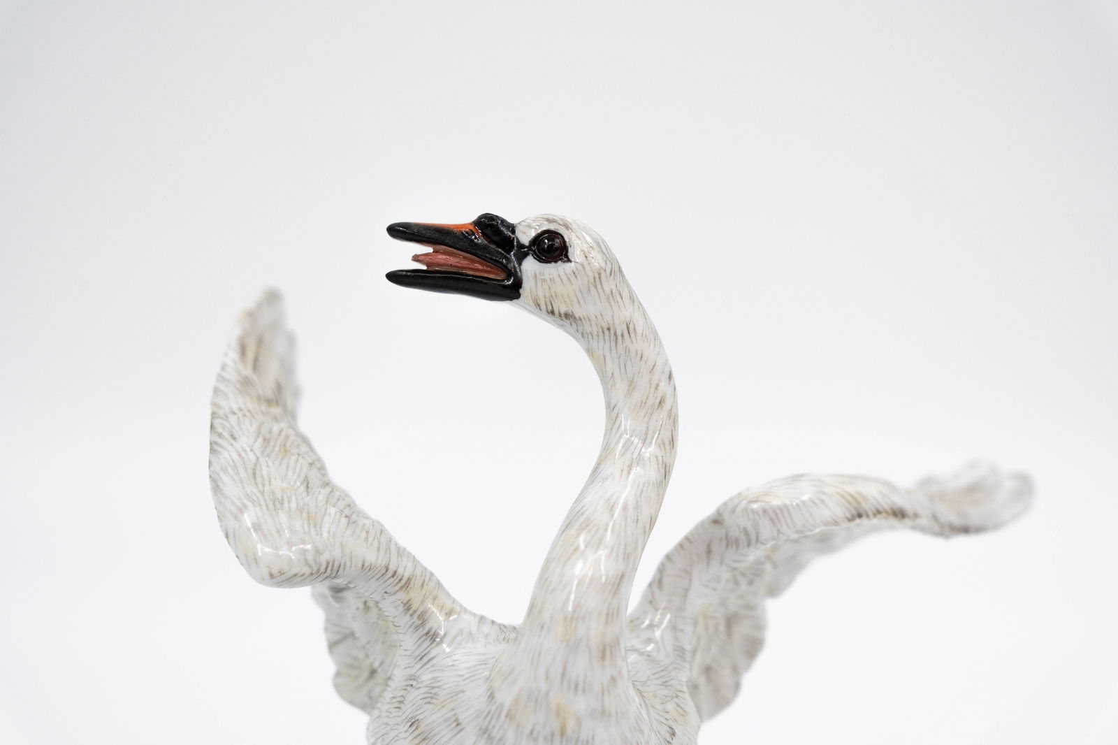A German Meissen finely decorated porcelain figurines of a swan and bird - 9