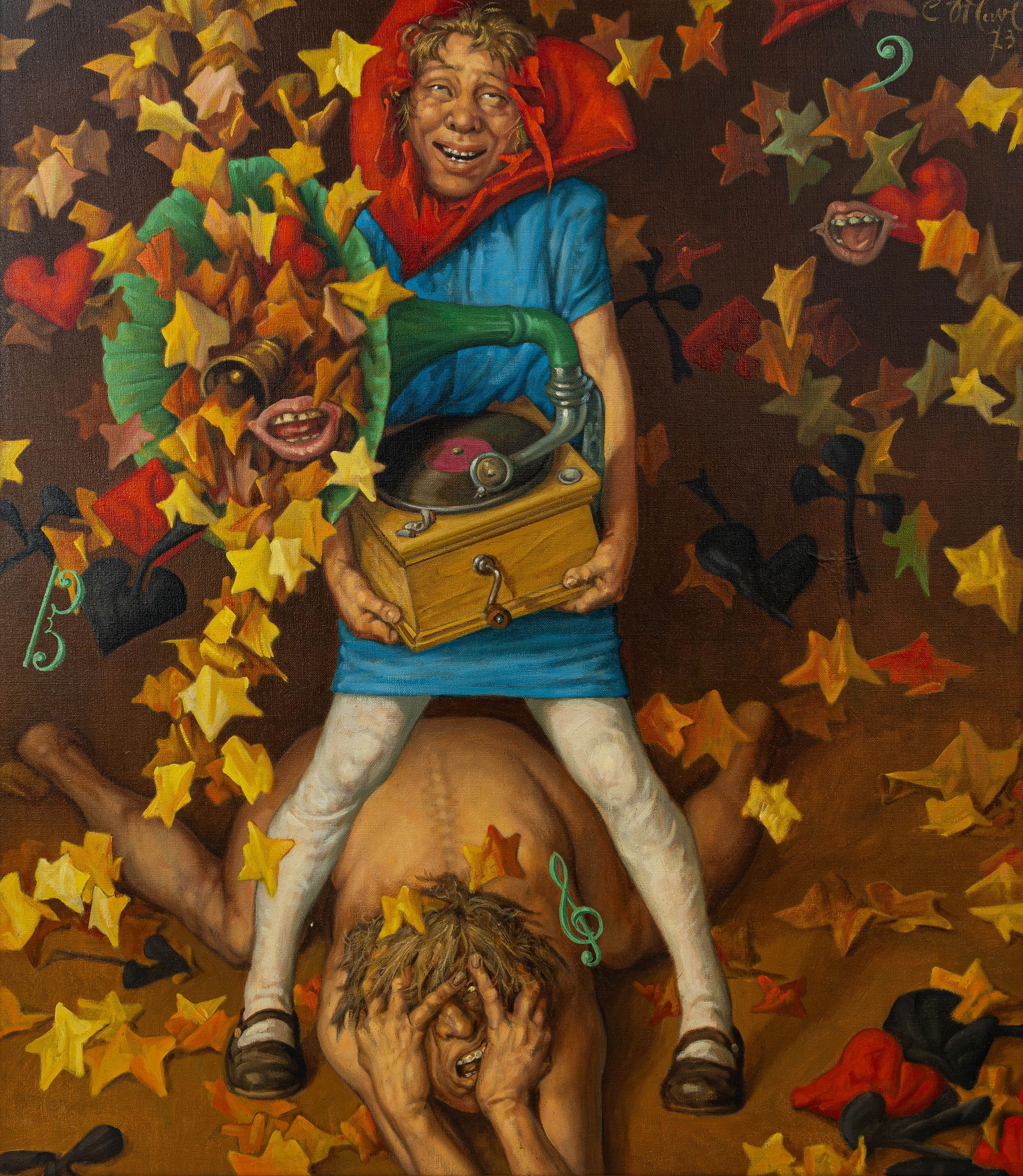 Camiel D'HAVE (1926-1980) "Met Muziek" A 20th century oil on canvas painting (1 of 11)