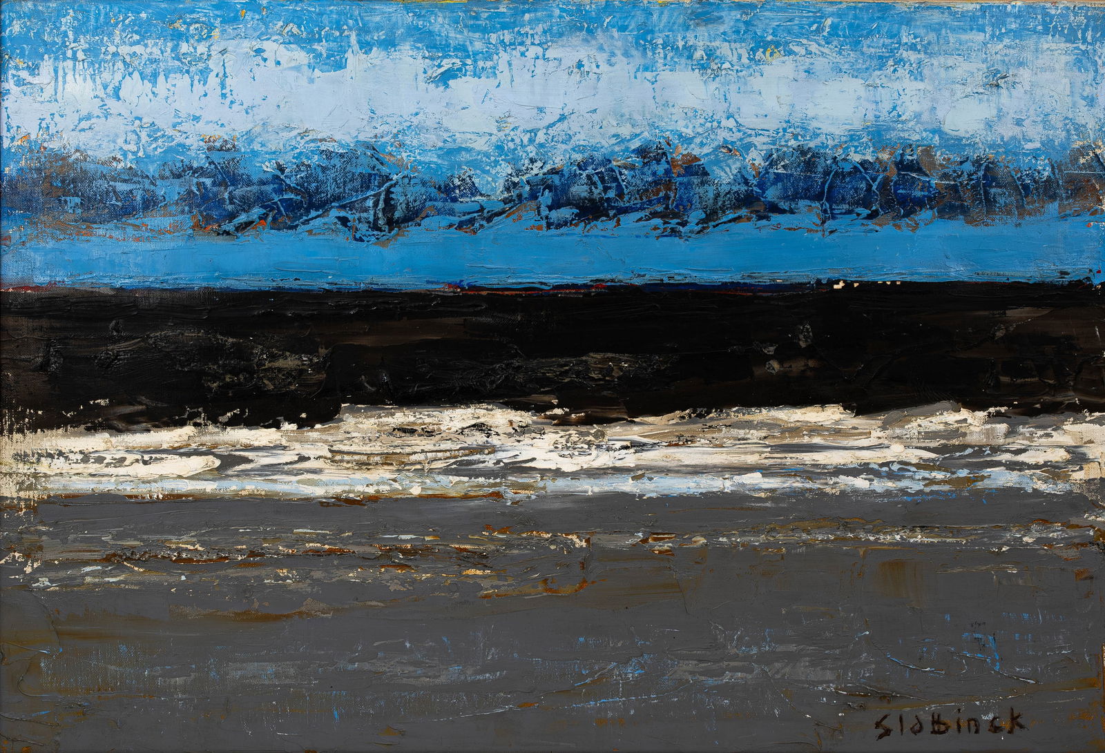 Rik SLABBINCK (1914-1991) "Marine blue", a Belgian oil on canvas painting (1 of 7)