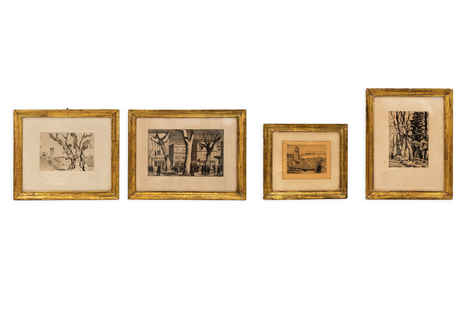 Marcel DYF (1899-1985) A lot of four copperplate engraving etchings of various views on paper (1 of 12)