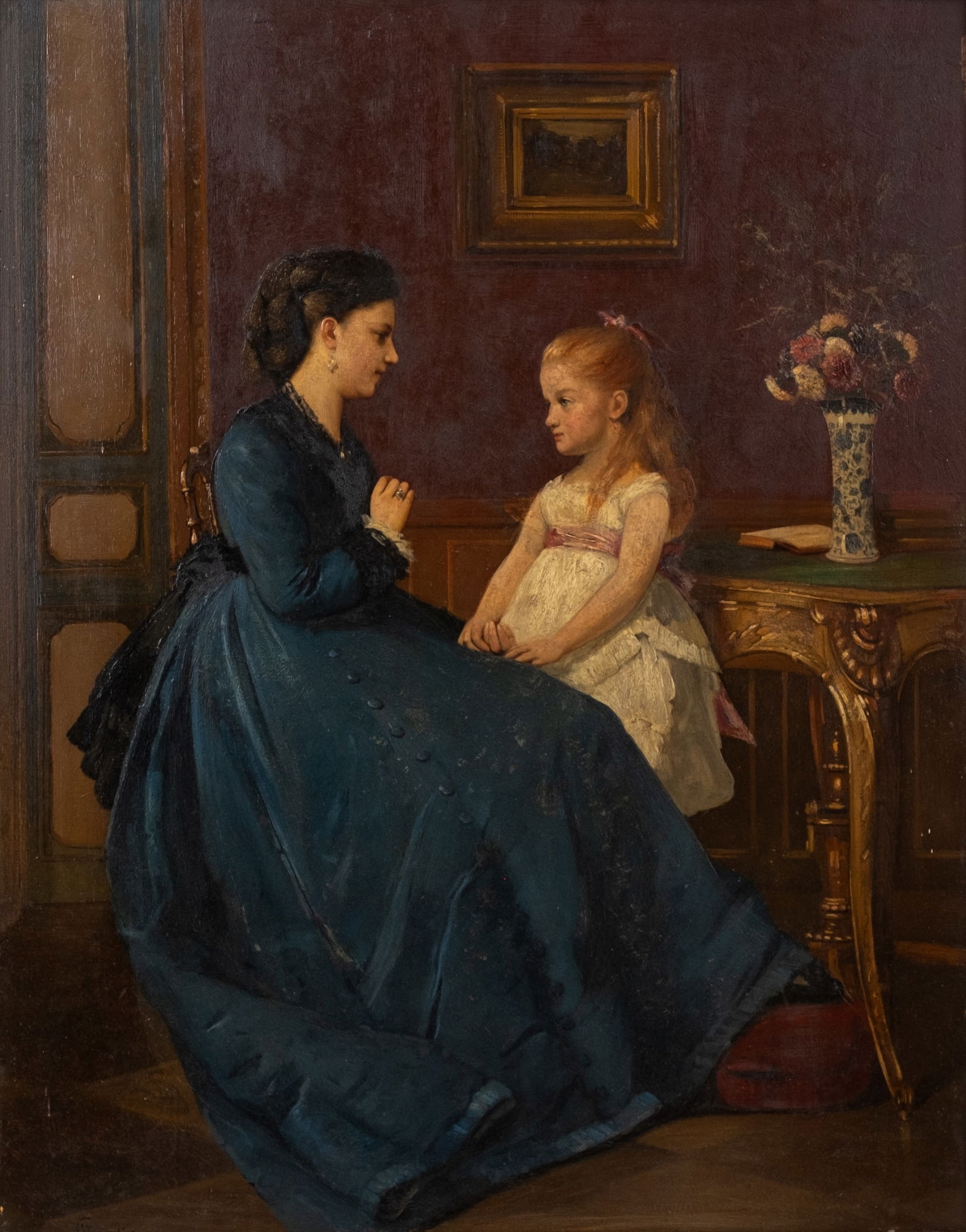 Louis Charles VERWEE (1832-1882) An antique oil on panel painting depicting an interior scene (1 of 11)