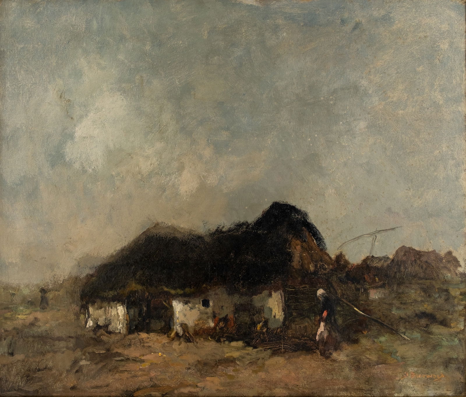 Julius BROUWERS (1869-1955) A large oil on canvas painting (1 of 6)