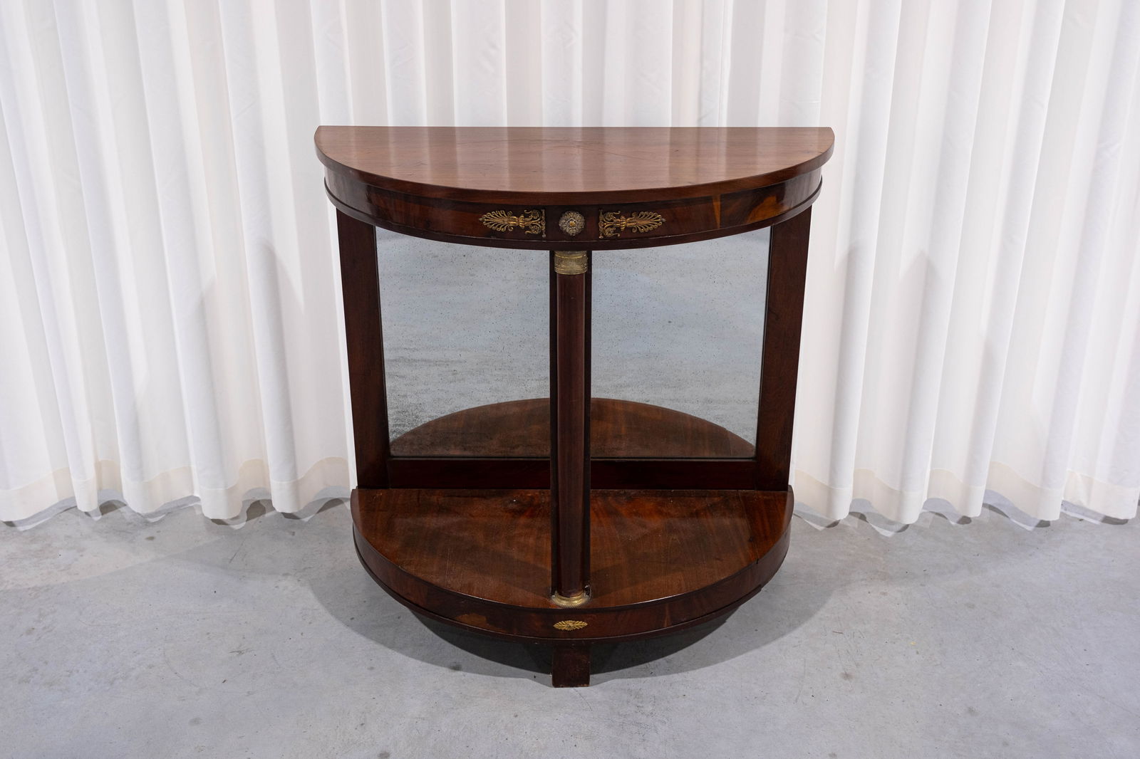 An antique Neo-classical mahogany demi lune console (1 of 3)