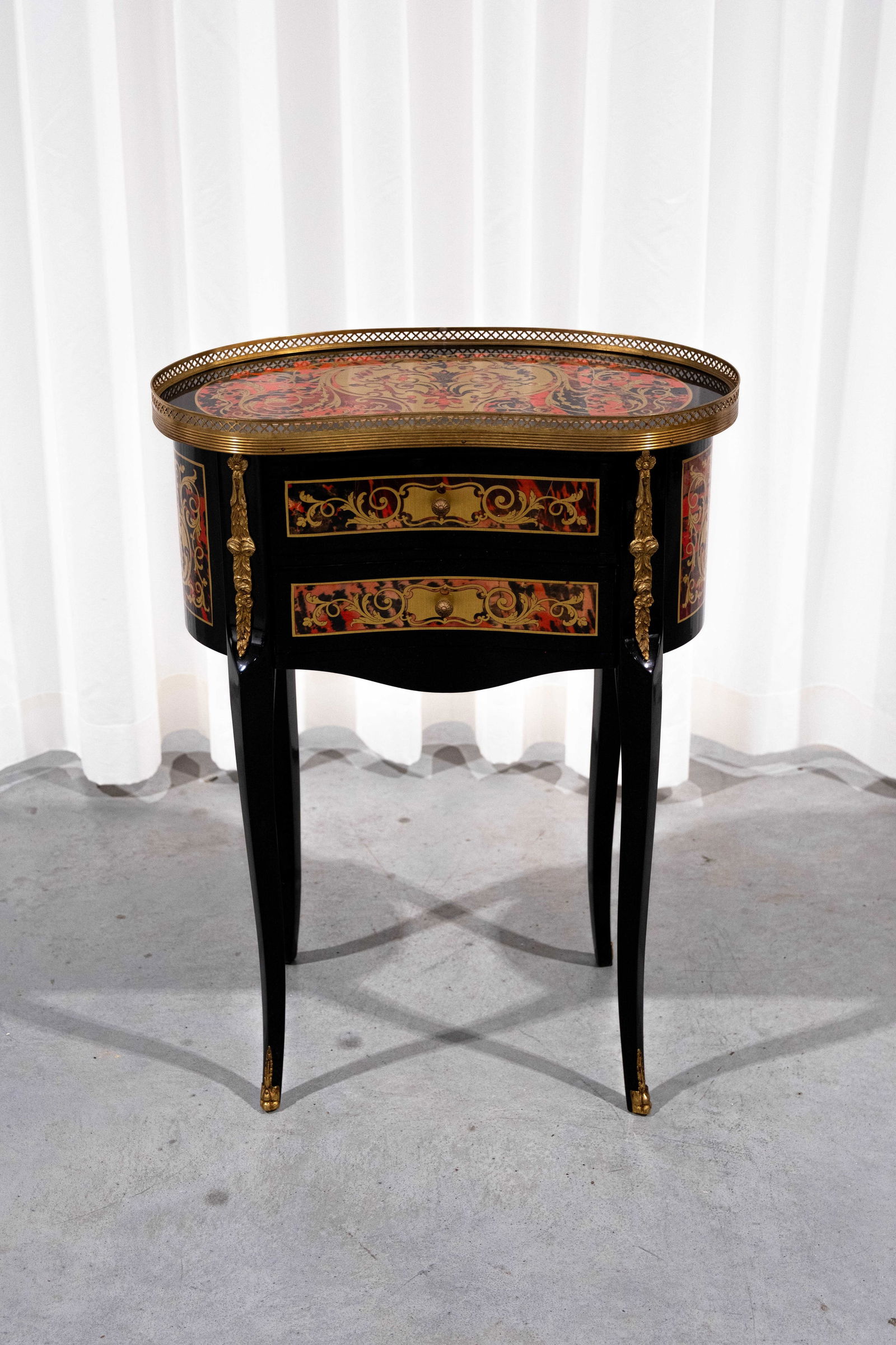 A 20th century French boulle style with inlay side cabinet (1 of 9)