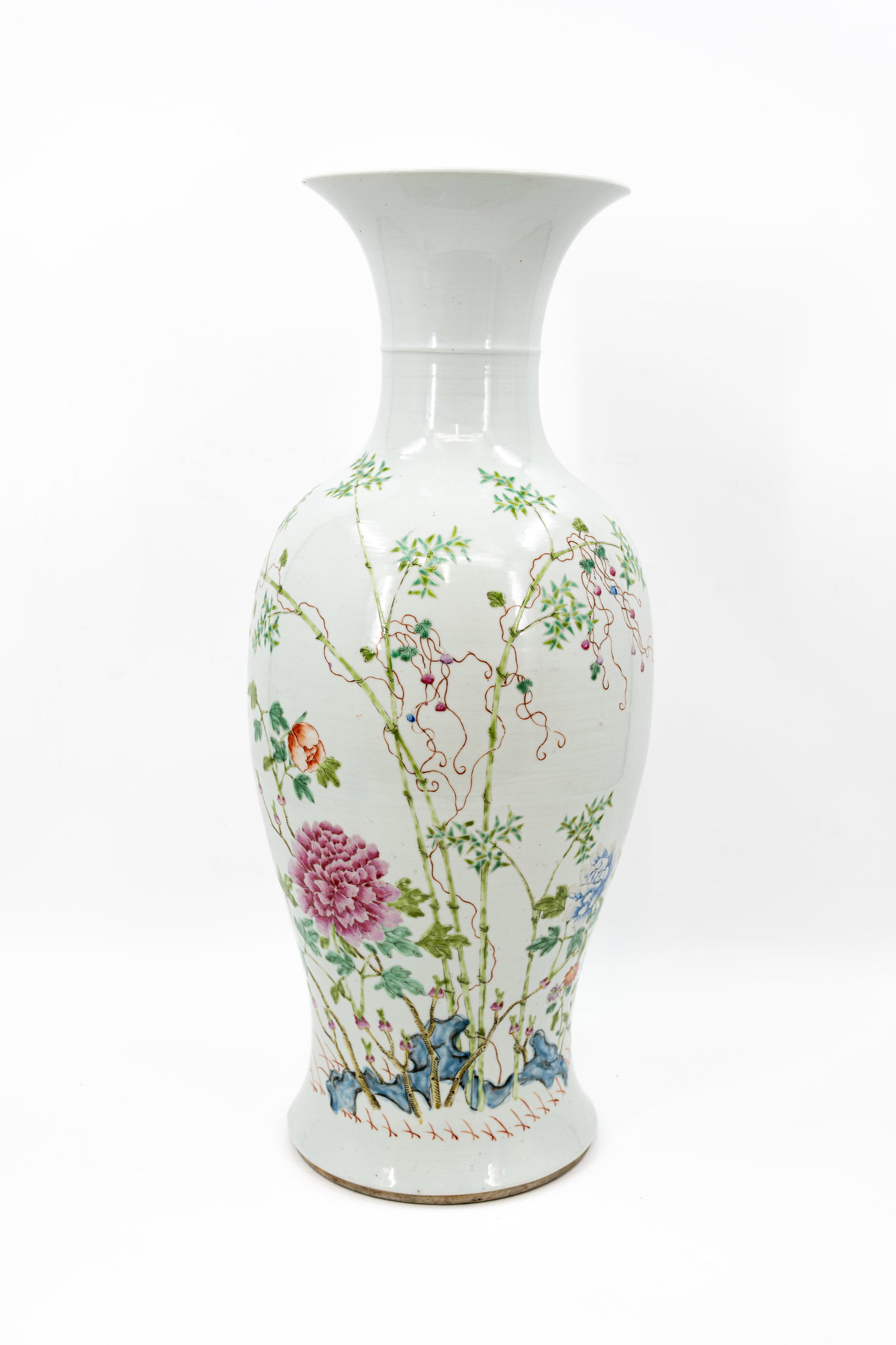 A large and Chinese Famille rose finely floral decorated porcelain vase (1 of 10)
