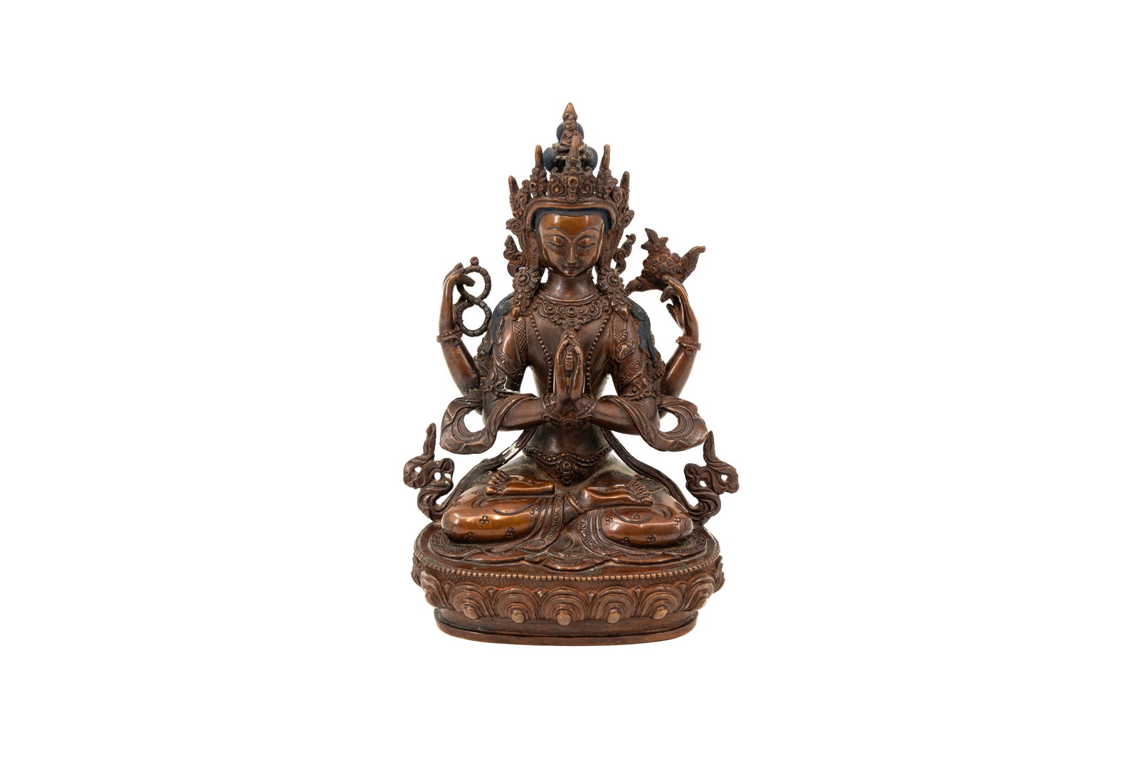 A Tibetan patinated bronze seated Buddha figure of Bodhisattva (1 of 14)