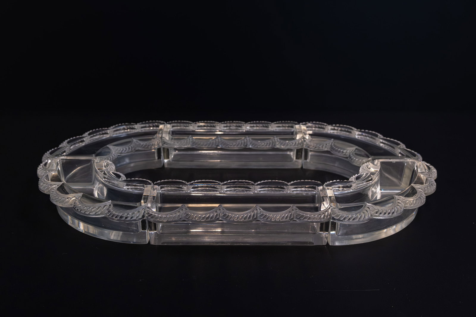 A French Lalique glass appetizer serving tableware set (1 of 16)