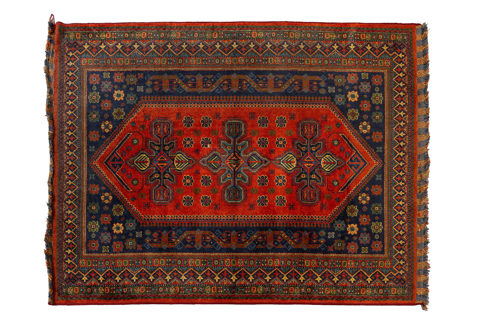 A large and hand-knotted Caucasian wool rug (1 of 12)