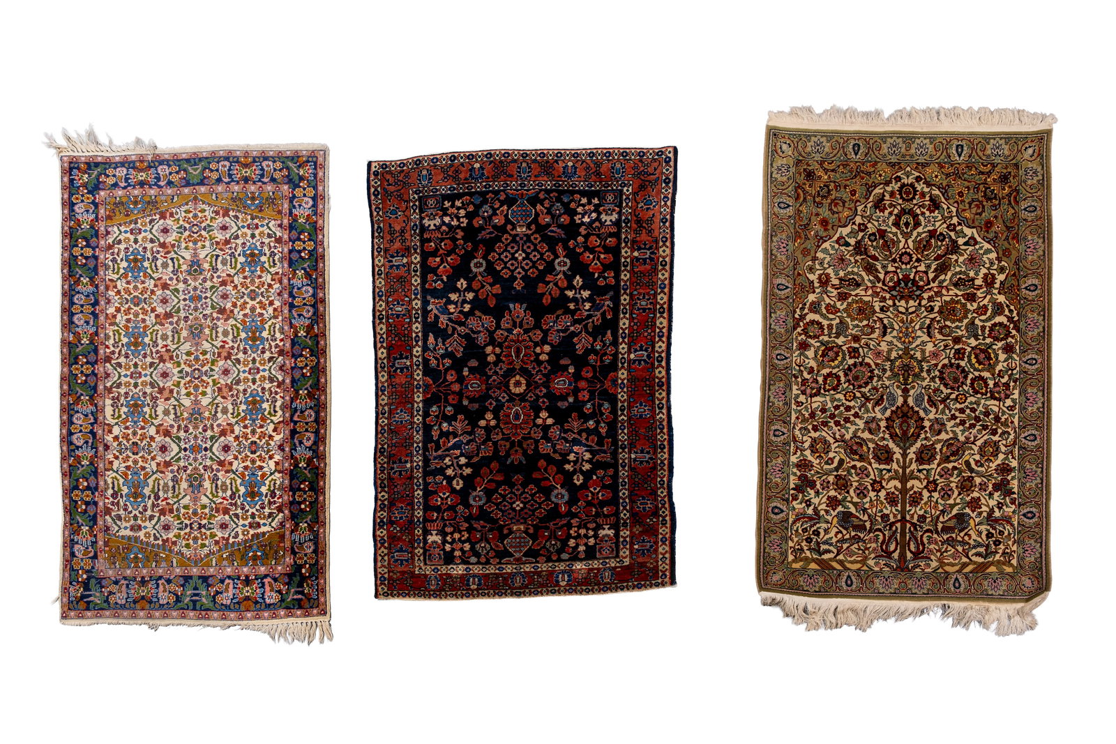 A lot of three hand-knotted Oriental wool rugs (1 of 10)