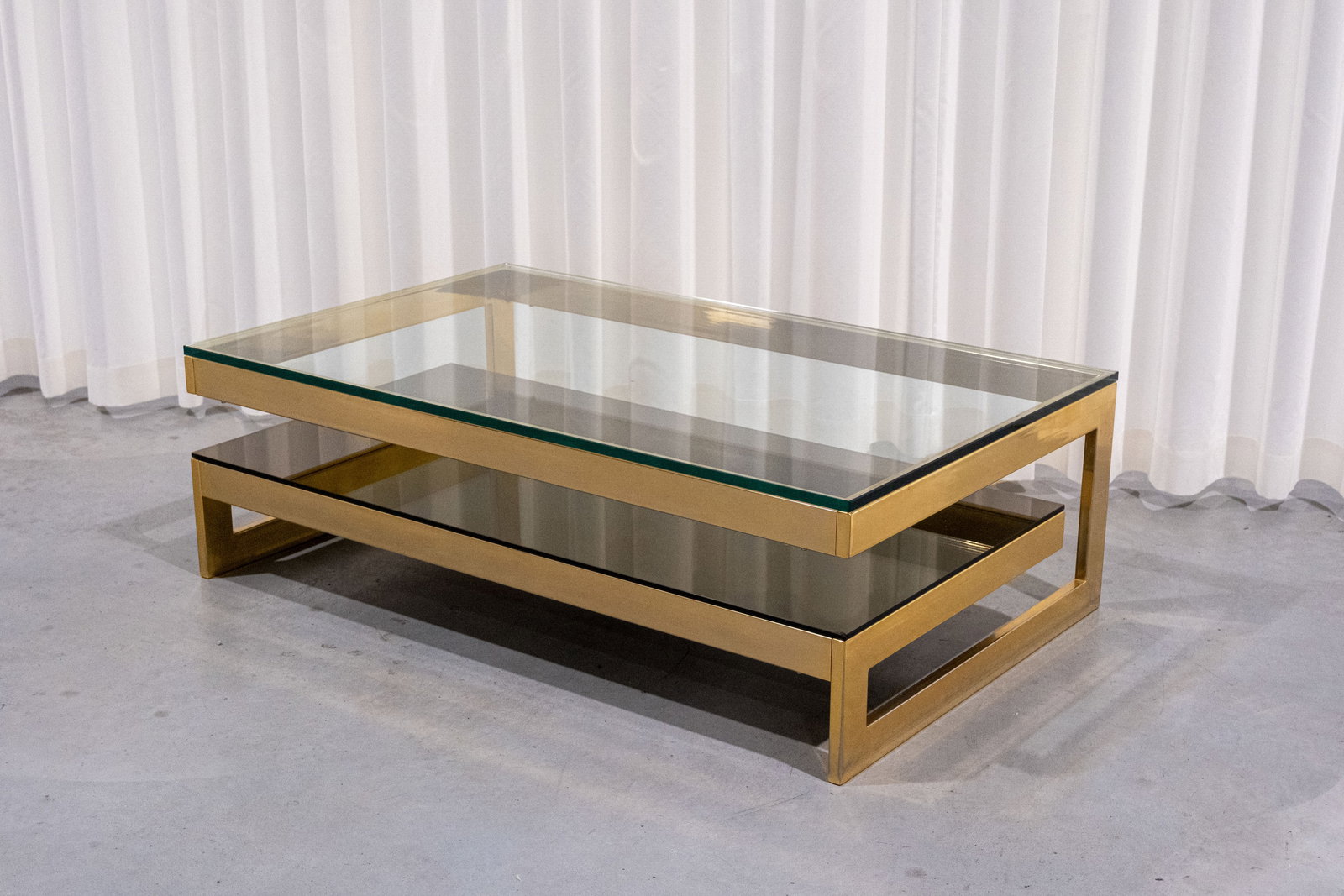 A vintage G-shaped Belgochrom gilt brass coffee table (1 of 7)