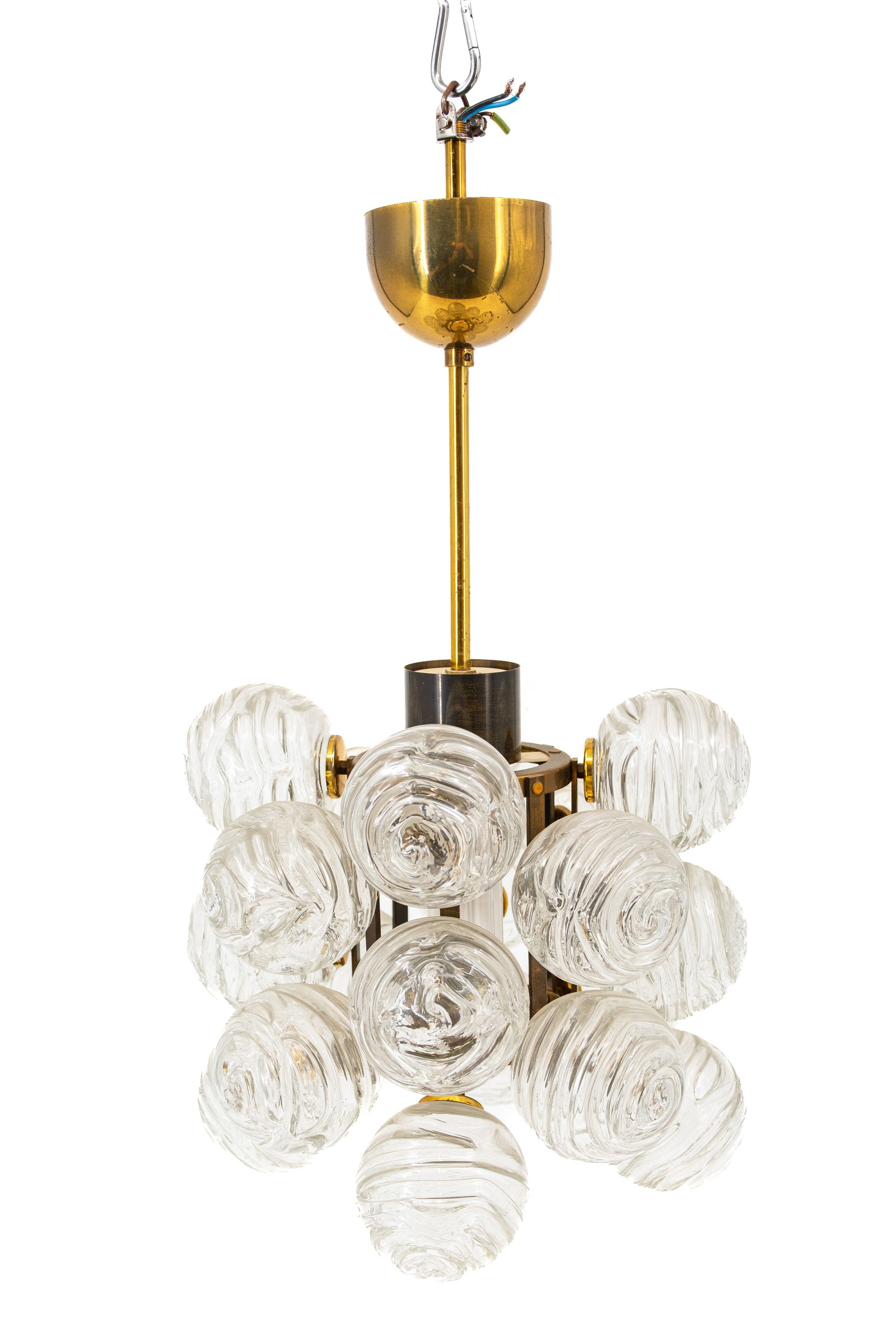 A vintage German sputnik brass ceiling lamp with glass balls (1 of 4)