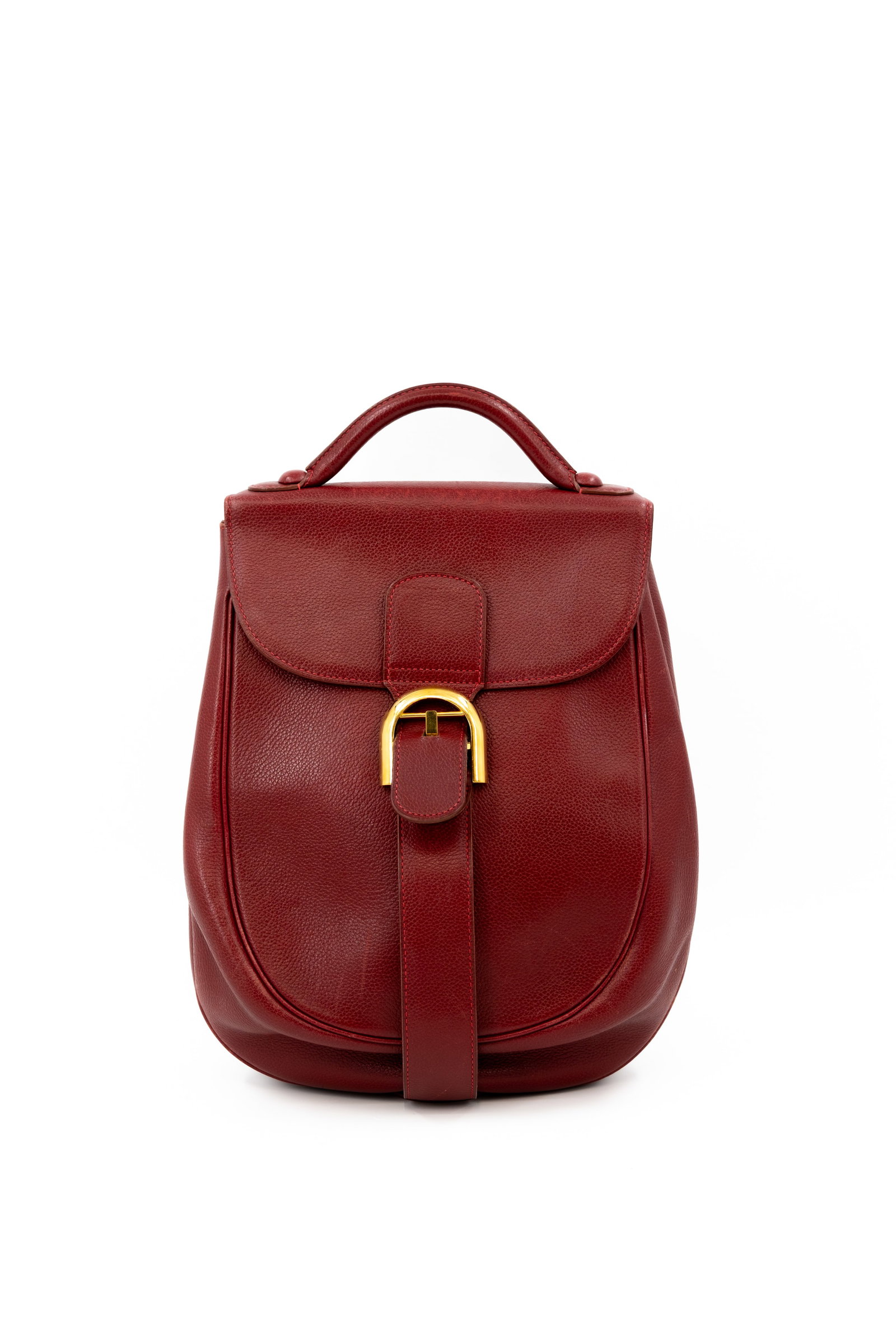 A Delvaux backpack model Cristal de Roche in dark red leather (1 of 14)