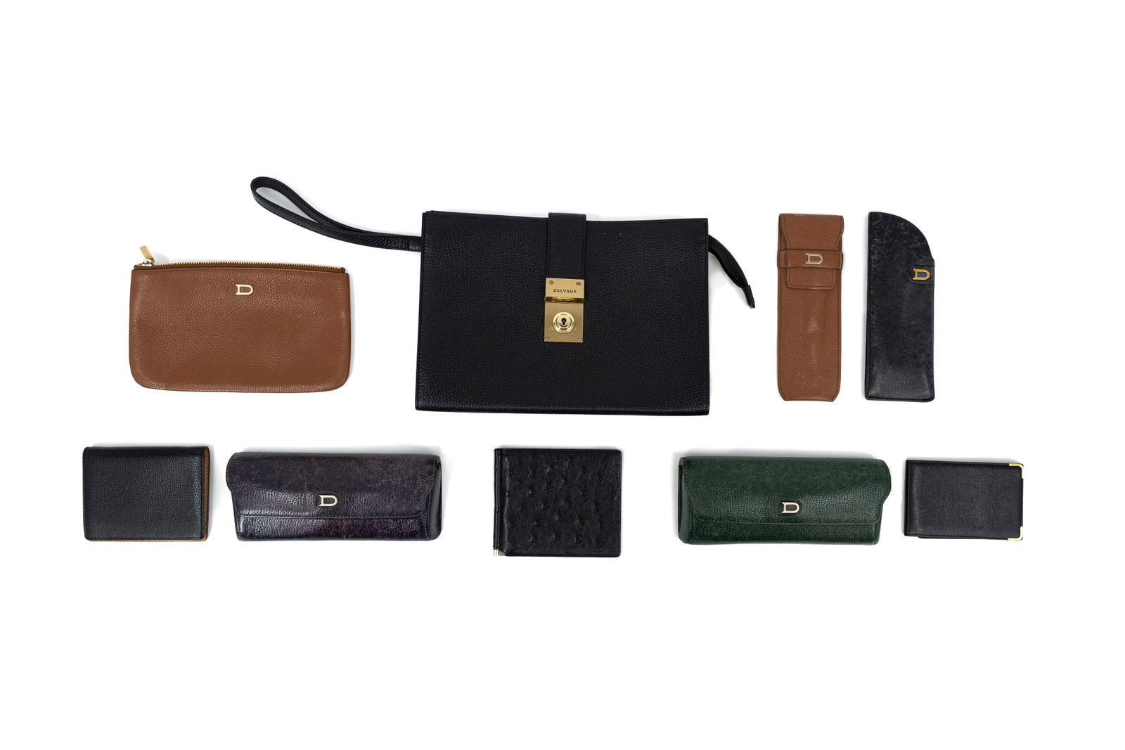 A composed lot of eight Delvaux accesories and a pouch (1 of 13)