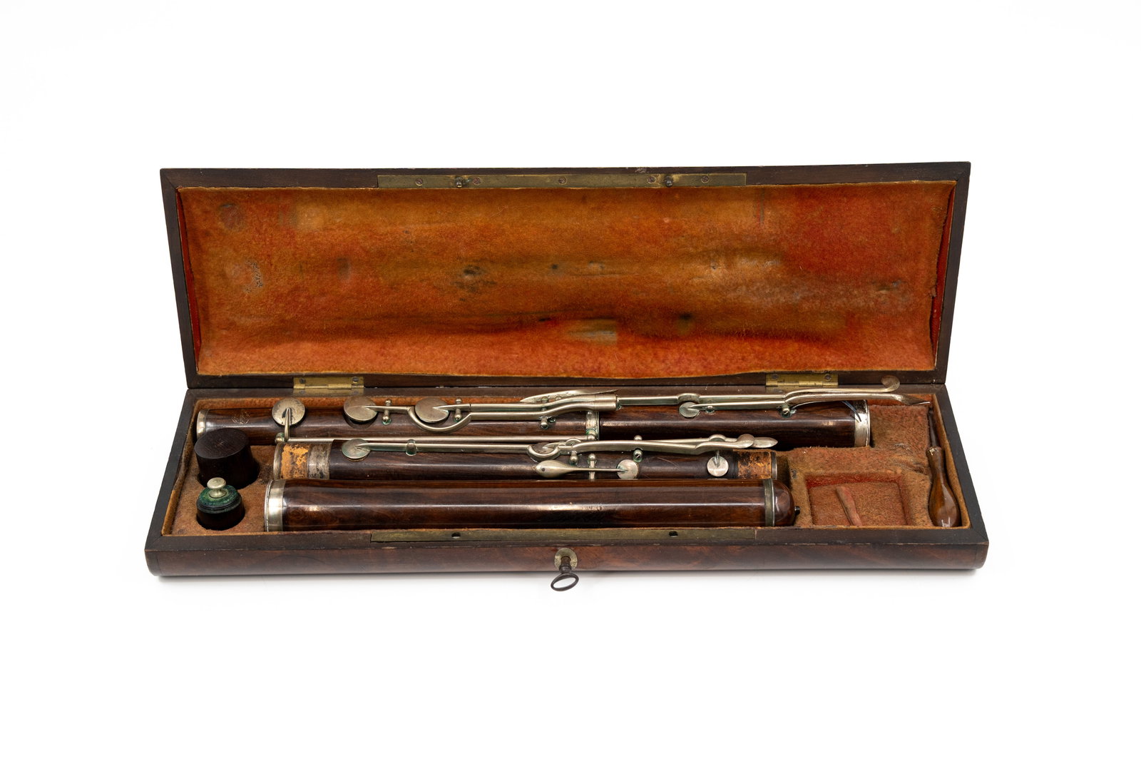 An antique silver mounted flute marked by Martin, in its original protecting box (1 of 12)