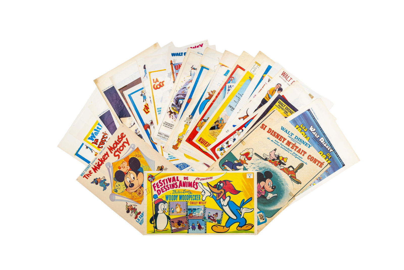 A composed lot of 29 original Belgian vintage movie theater posters, mostly Walt Disney productions (1 of 7)