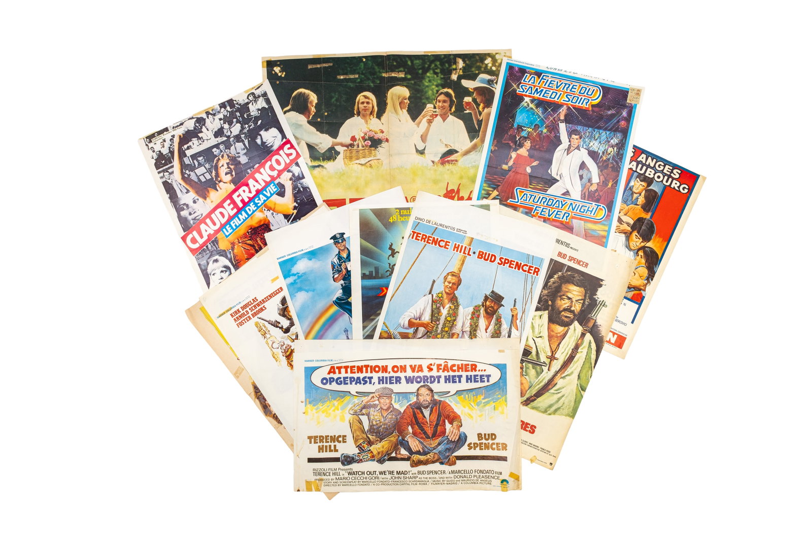A composed lot of 14 original Belgian vintage movie theater posters with various themes (1 of 5)