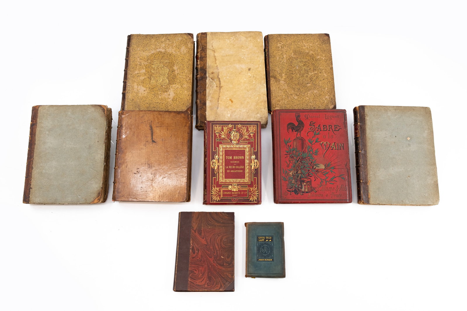 A composed lot of seven various antique books (1 of 19)