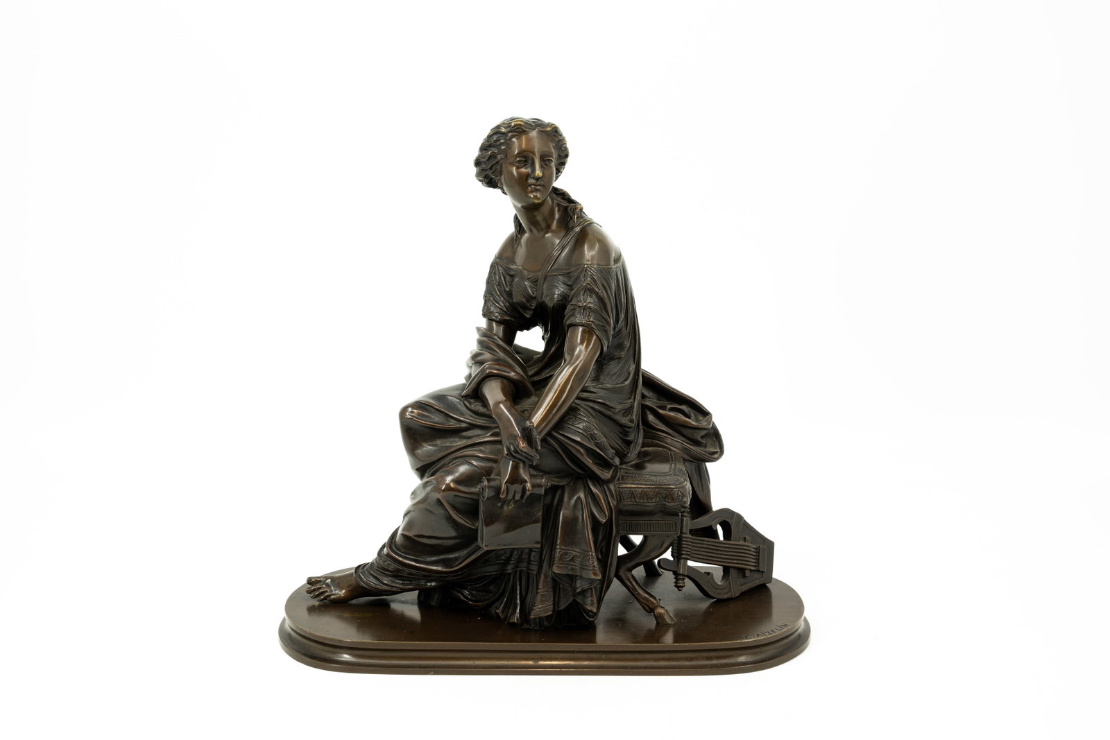 Eugène Antoine AIZELIN (1821-1902) An antique French patinated bronze sculpture (1 of 9)