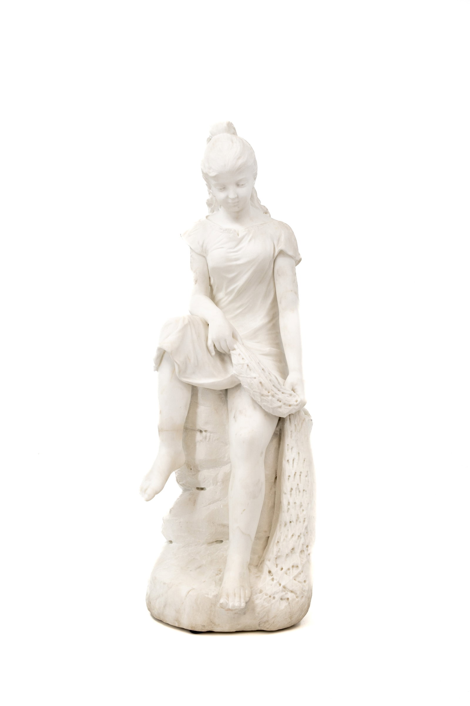RICHAR (XIX-XX) A large antique carved white marble sculpture (1 of 8)