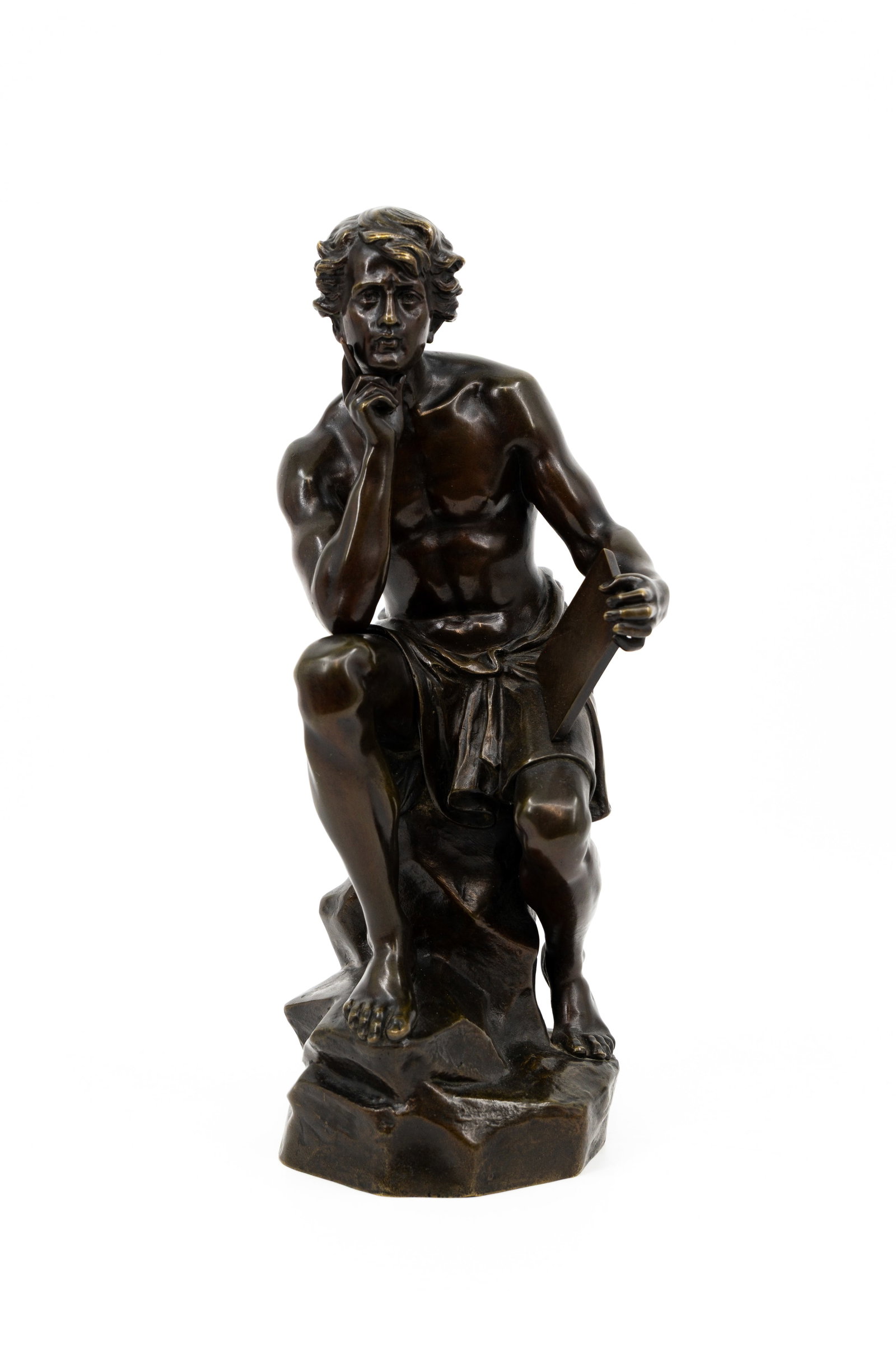 Emile Nestor CARLIER (1849-1927) "The Writer" An antique patinated bronze sculpture (1 of 8)