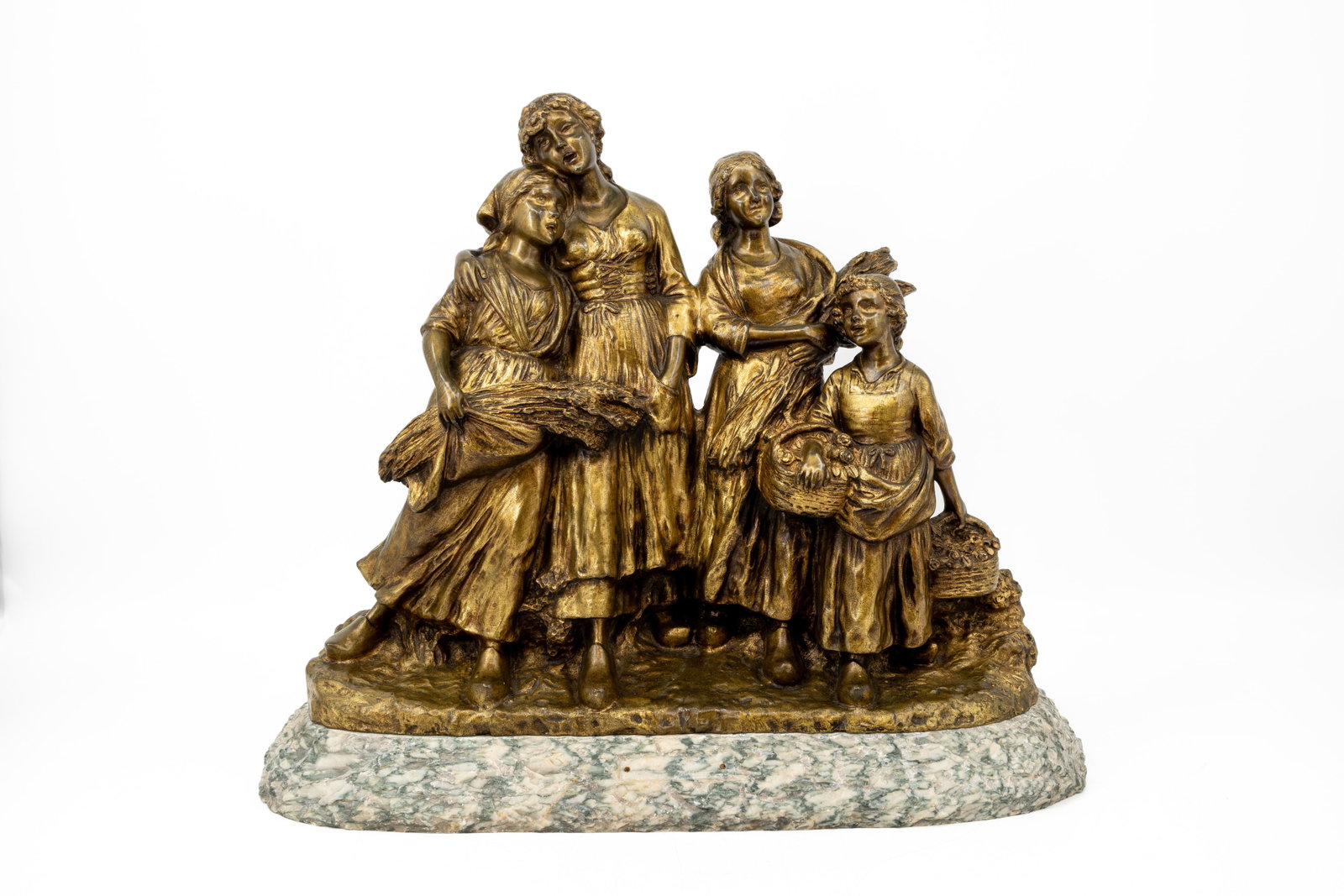 Joseph D'ASTÉ (1881-1945), "The Song of the Harvesters" An antique patinated bronze sculpture (1 of 6)