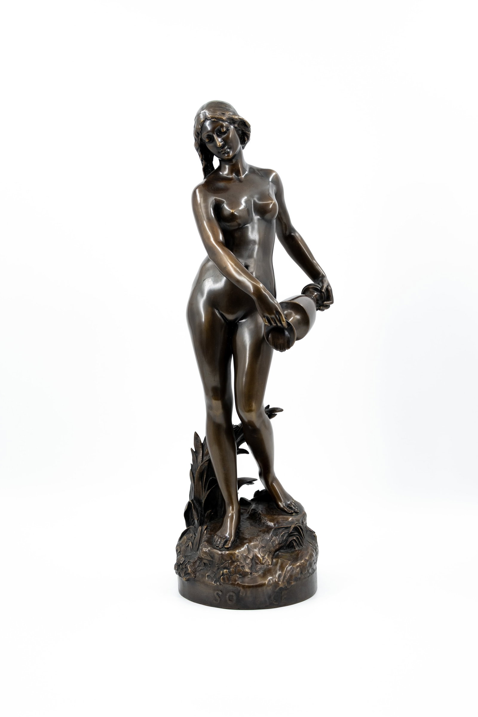 Horace DAILLION (1854-1946) "La Source" An antique patinated bronze sculpture (1 of 12)