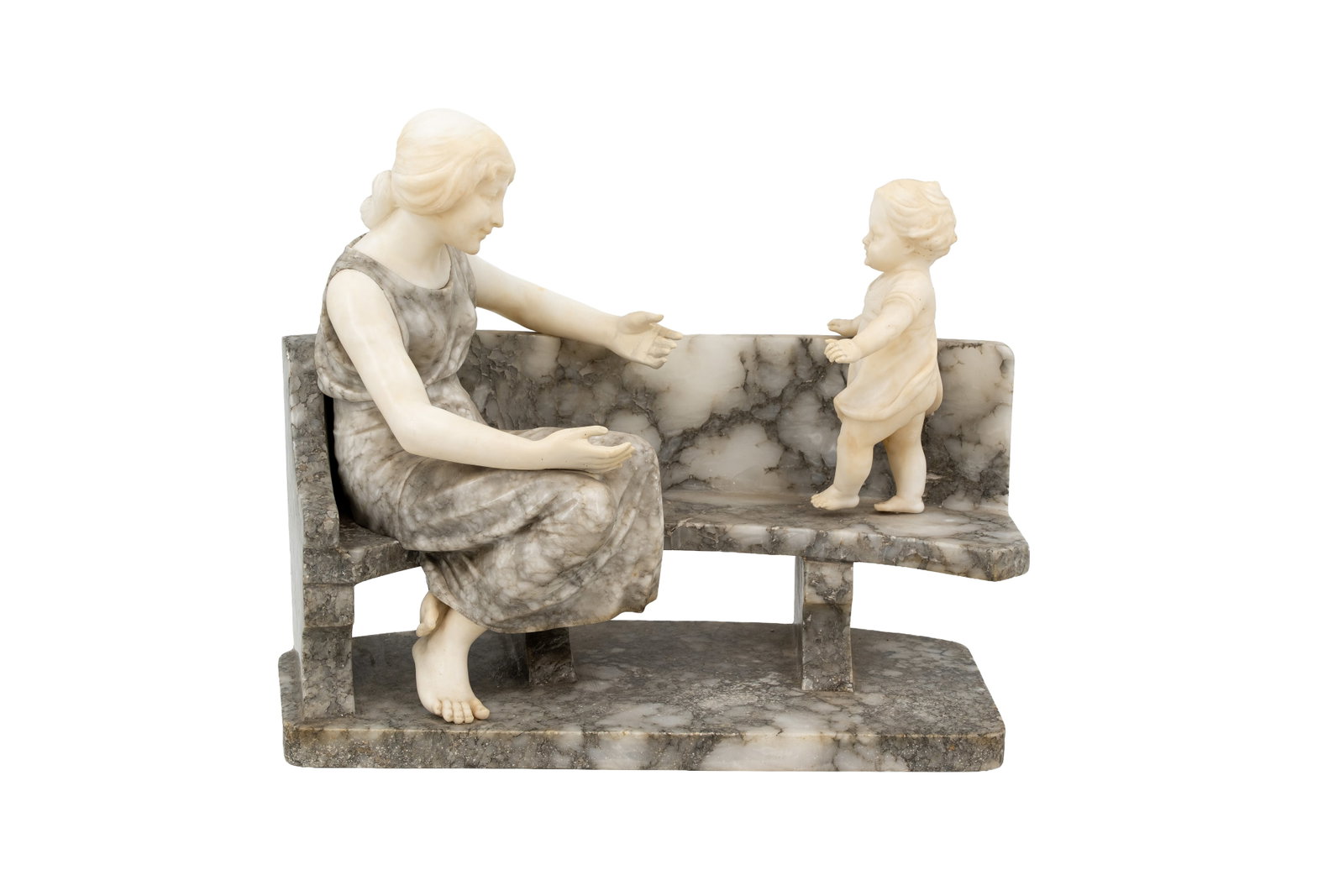 Guglielmo PUGI (1850-1915) An imposing alabaster marble sculpture (1 of 8)