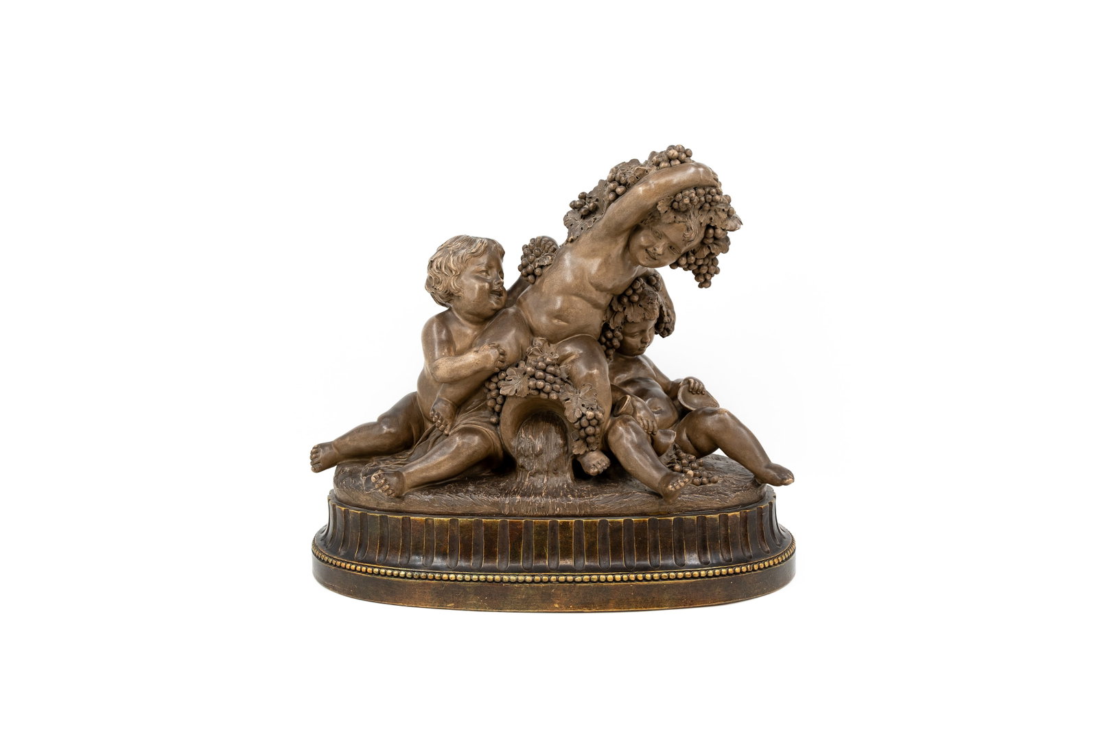 Armando CALENDI (1882-1943) "The Children of Bacchus" A large and imposing terracotta figural group: Armando CALENDI (1882-1943) "The Children of Bacchus" A large and imposing terracotta figural sculpture group. Signed Calendi, Italy. H: 53 - W: 62 cm
