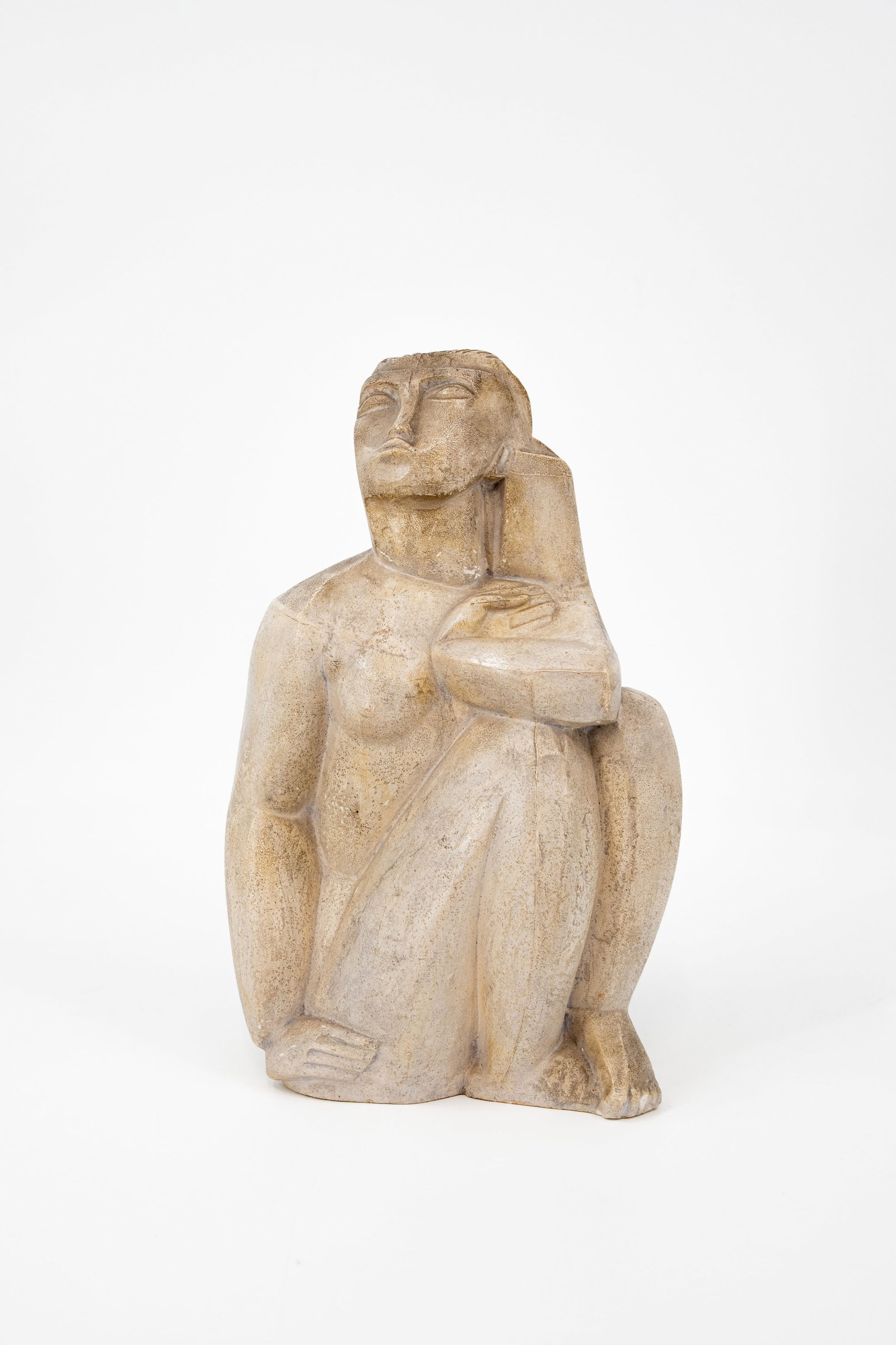 Jozef Cantré (1890-1957) "Seated nude" (1933) A Belgian patinated plaster figure (1 of 8)