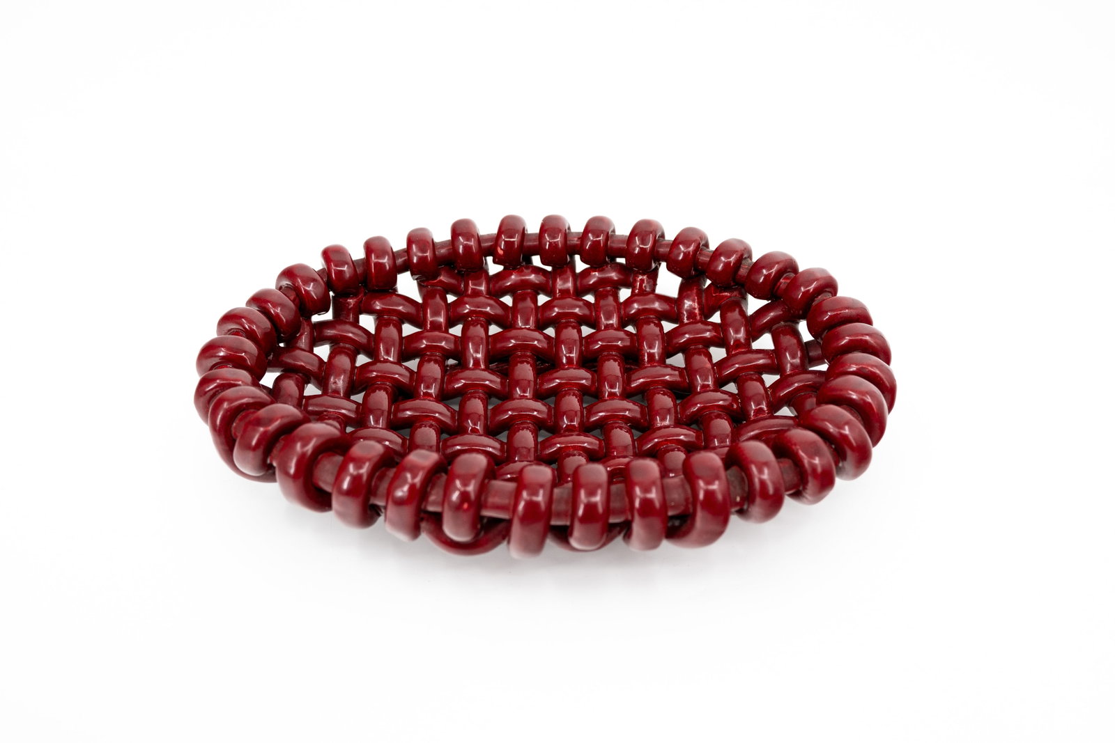 Jérôme MASSIER (1850-1926) A large French Vallauris glazed ceramic woven basket (1 of 6)