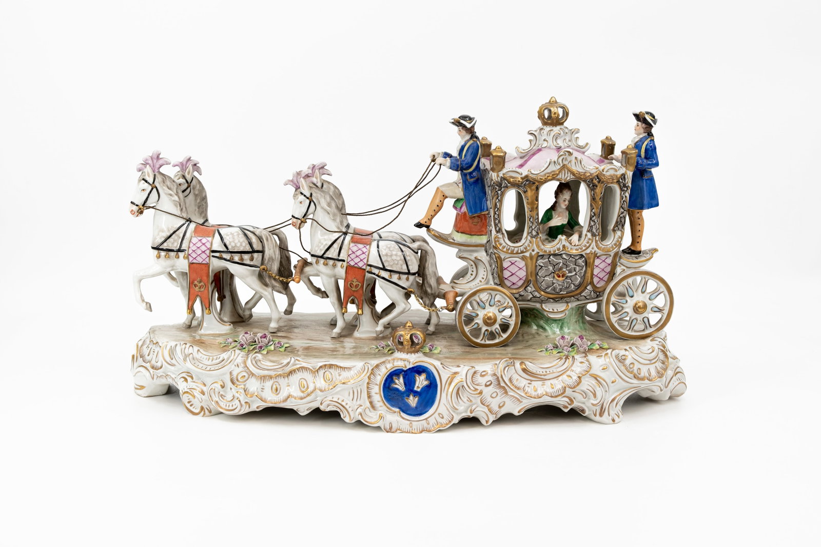 A large German Sitzendorf Rococo style figural porcelain group (1 of 14)