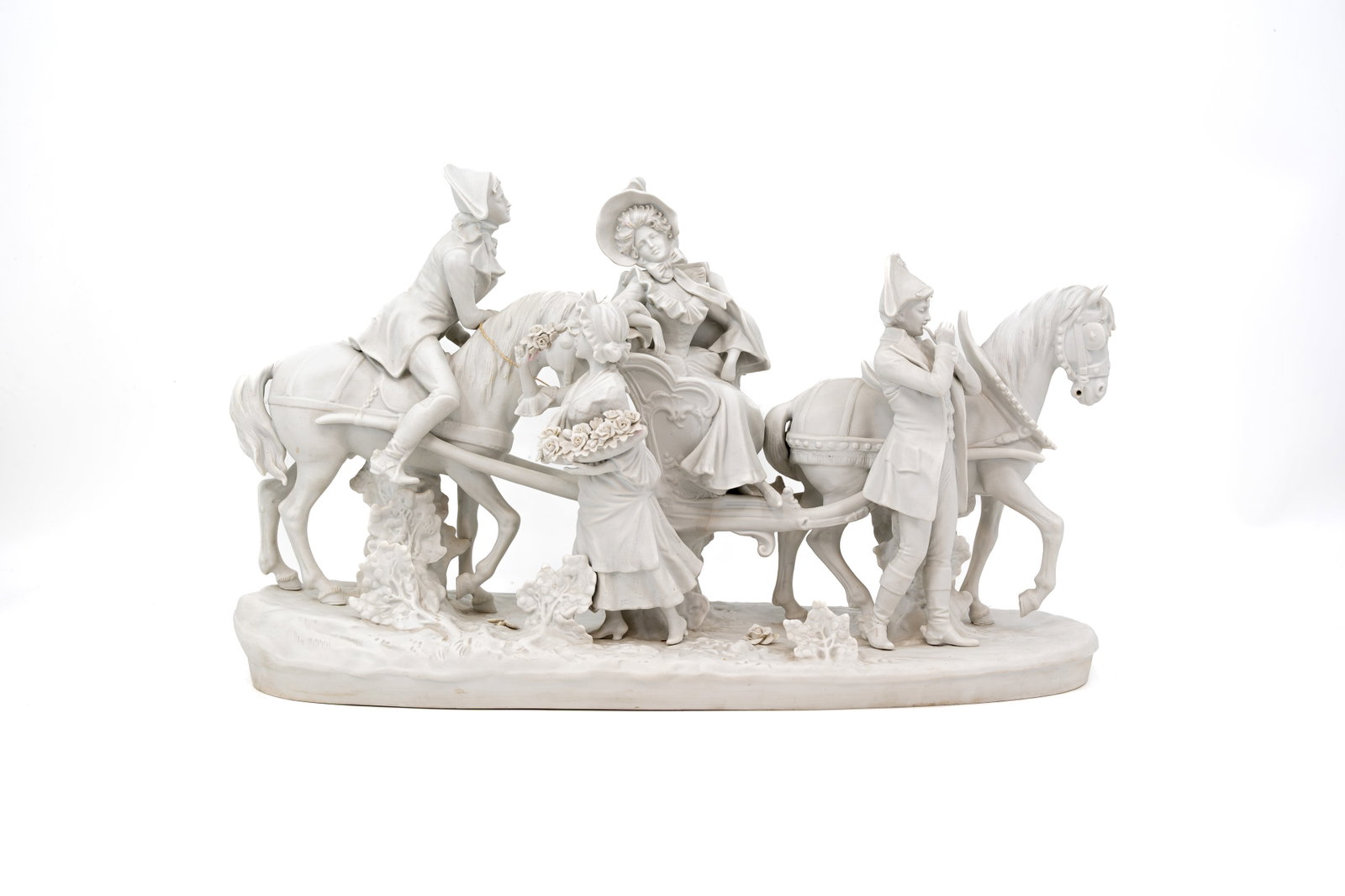 A large German Scheibe-alsbach rococo style figural bisquit group (1 of 10)