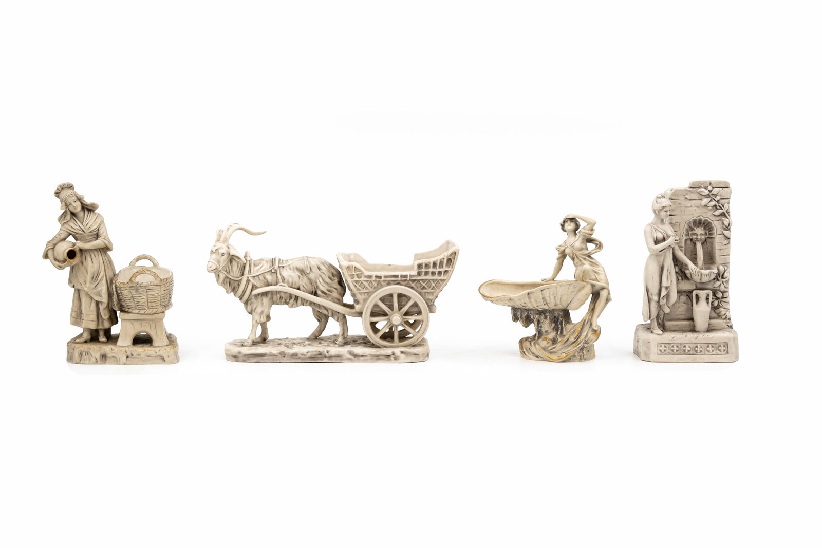 A composed lot of four various Bohemian Royal Dux porcelain figurines (1 of 13)