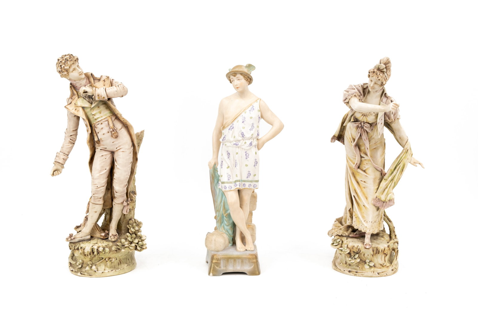 A composed lot of two Bohemian RSTK and Royal Vienna porcelain figurines (1 of 13)